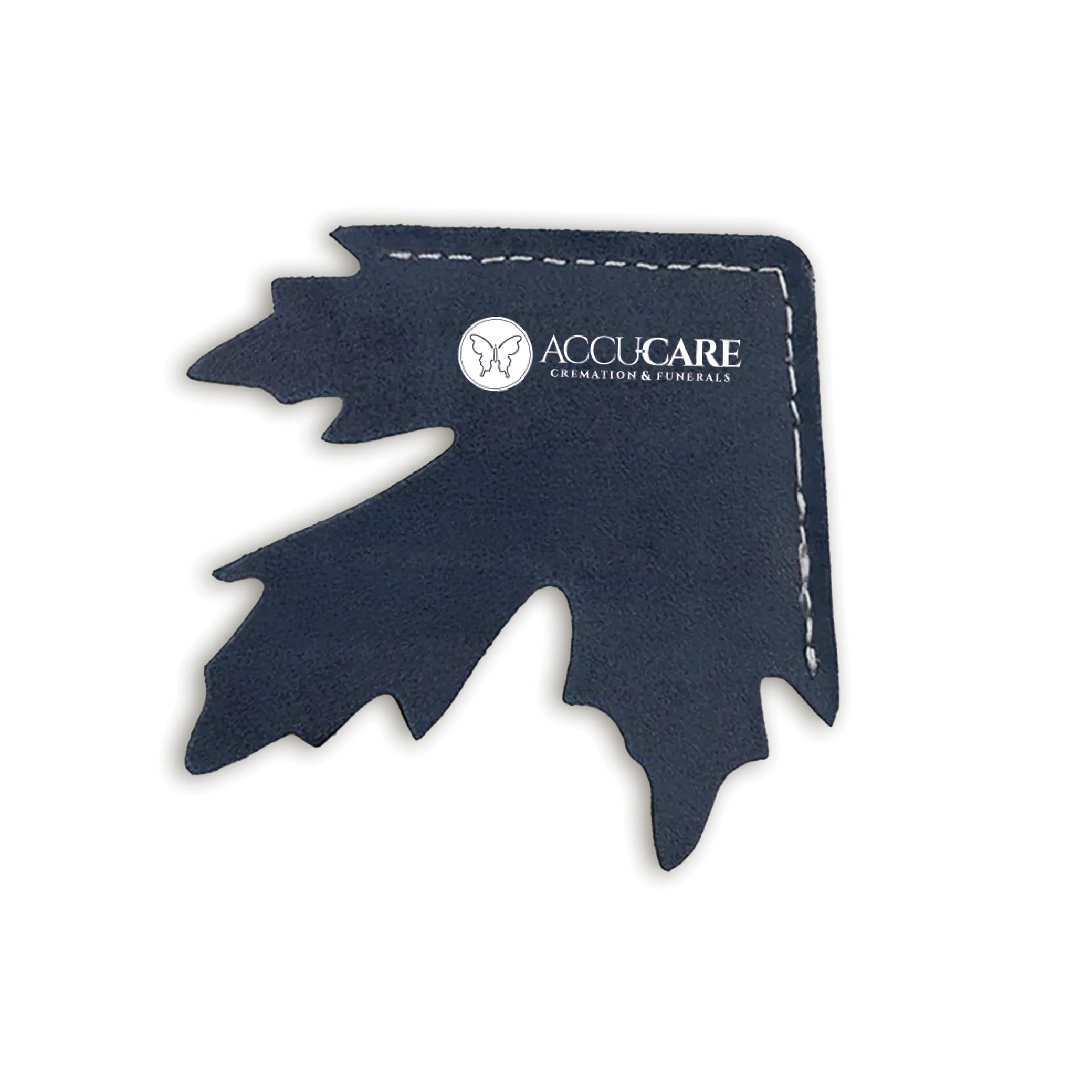 Maple Leaf Shape Leather Corner Bookmark Blue