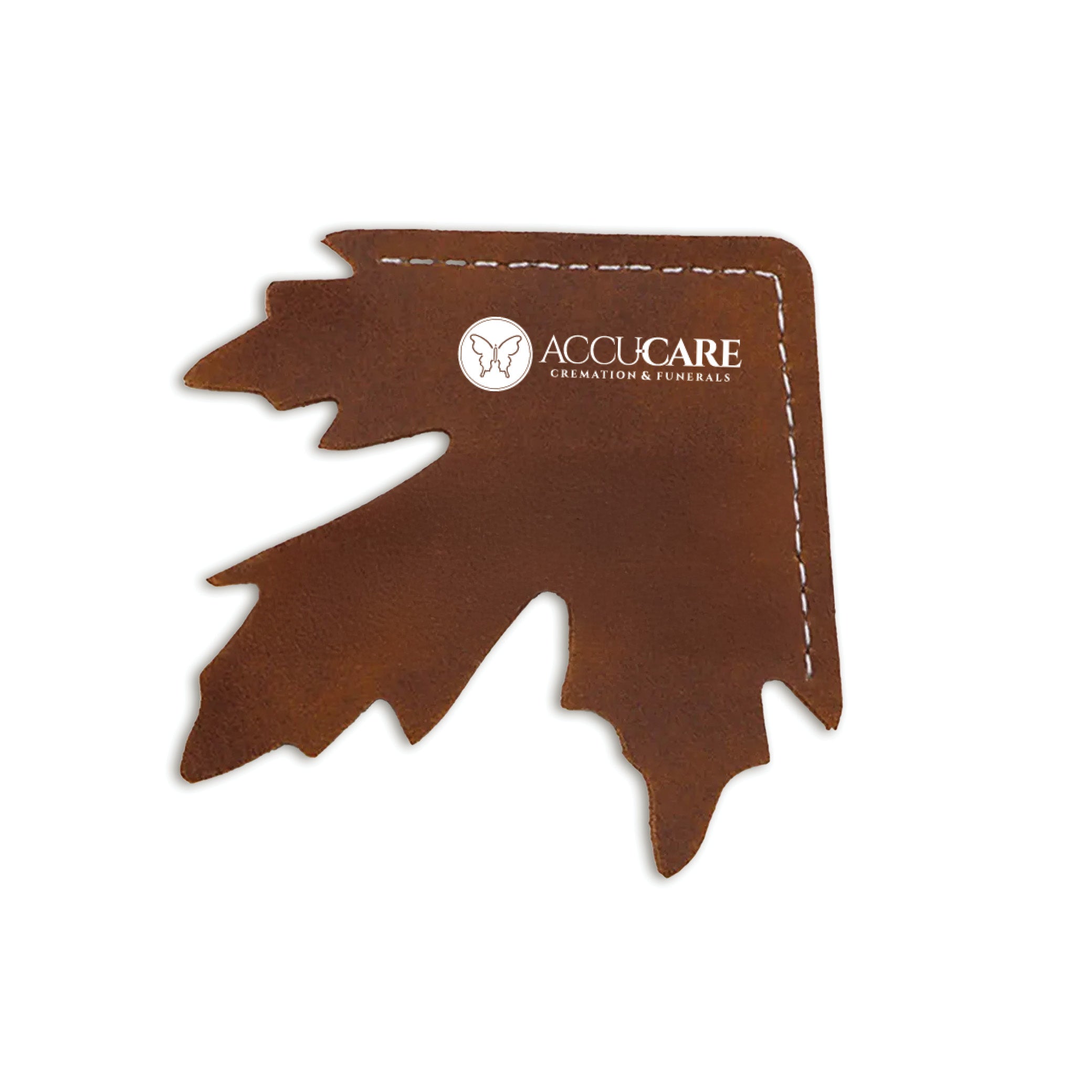 Maple Leaf Shape Leather Corner Bookmark Brown