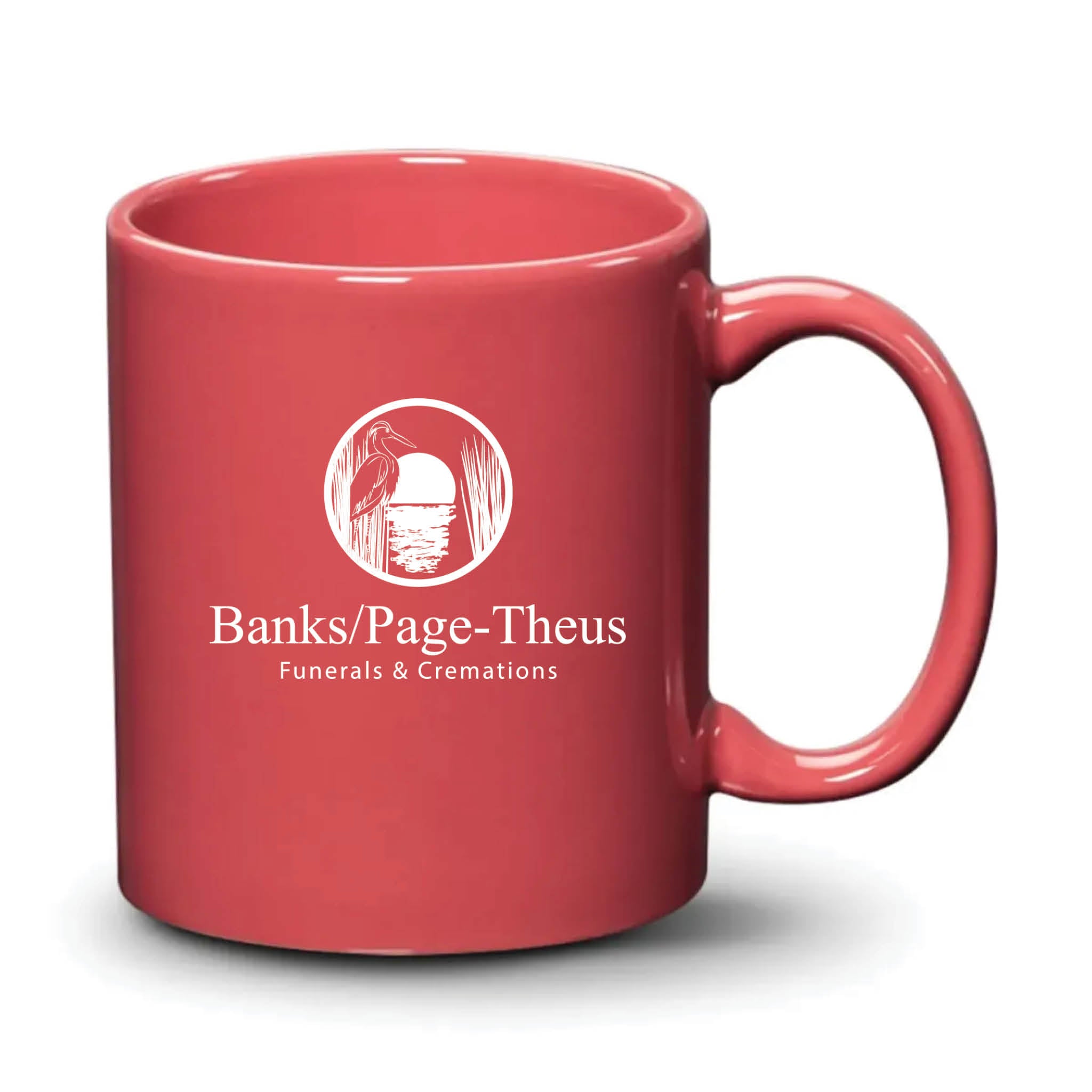 Malibu Mug Coral White Logo