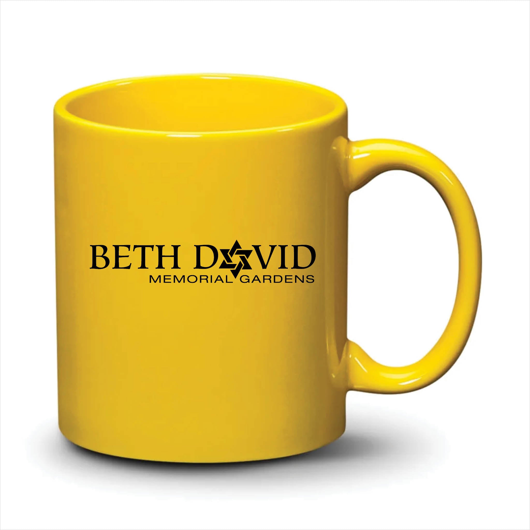 Malibu Mug Bright Yellow Black Logo