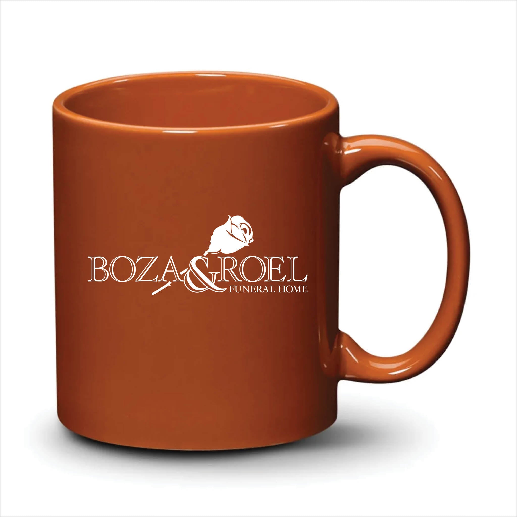 Malibu Mug Burnt Orange White Logo