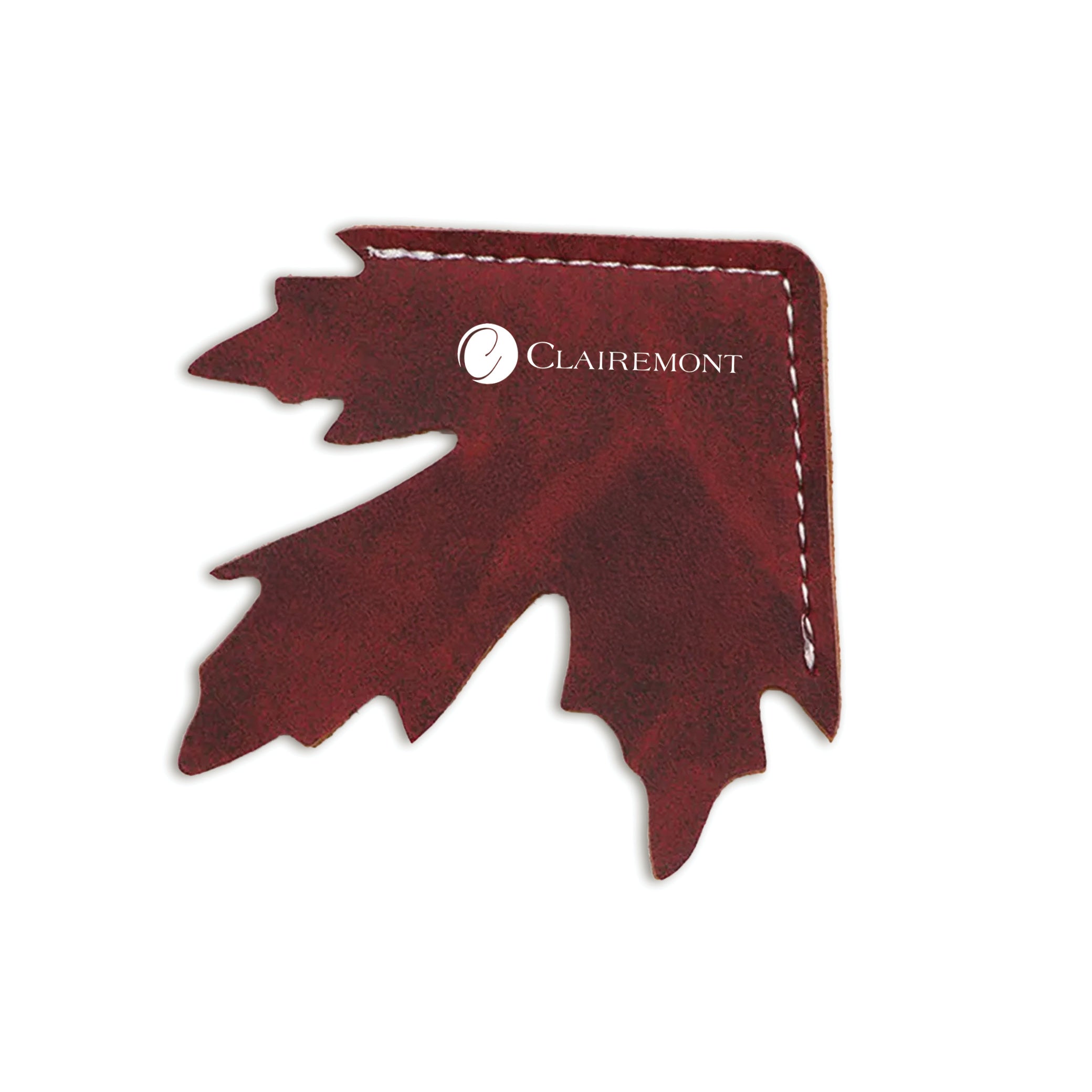 Maple Leaf Shape Leather Corner Bookmark Red
