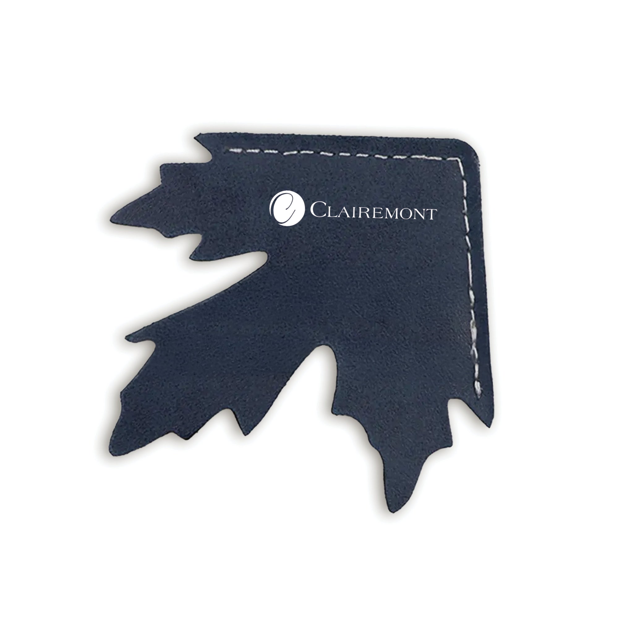 Maple Leaf Shape Leather Corner Bookmark Blue