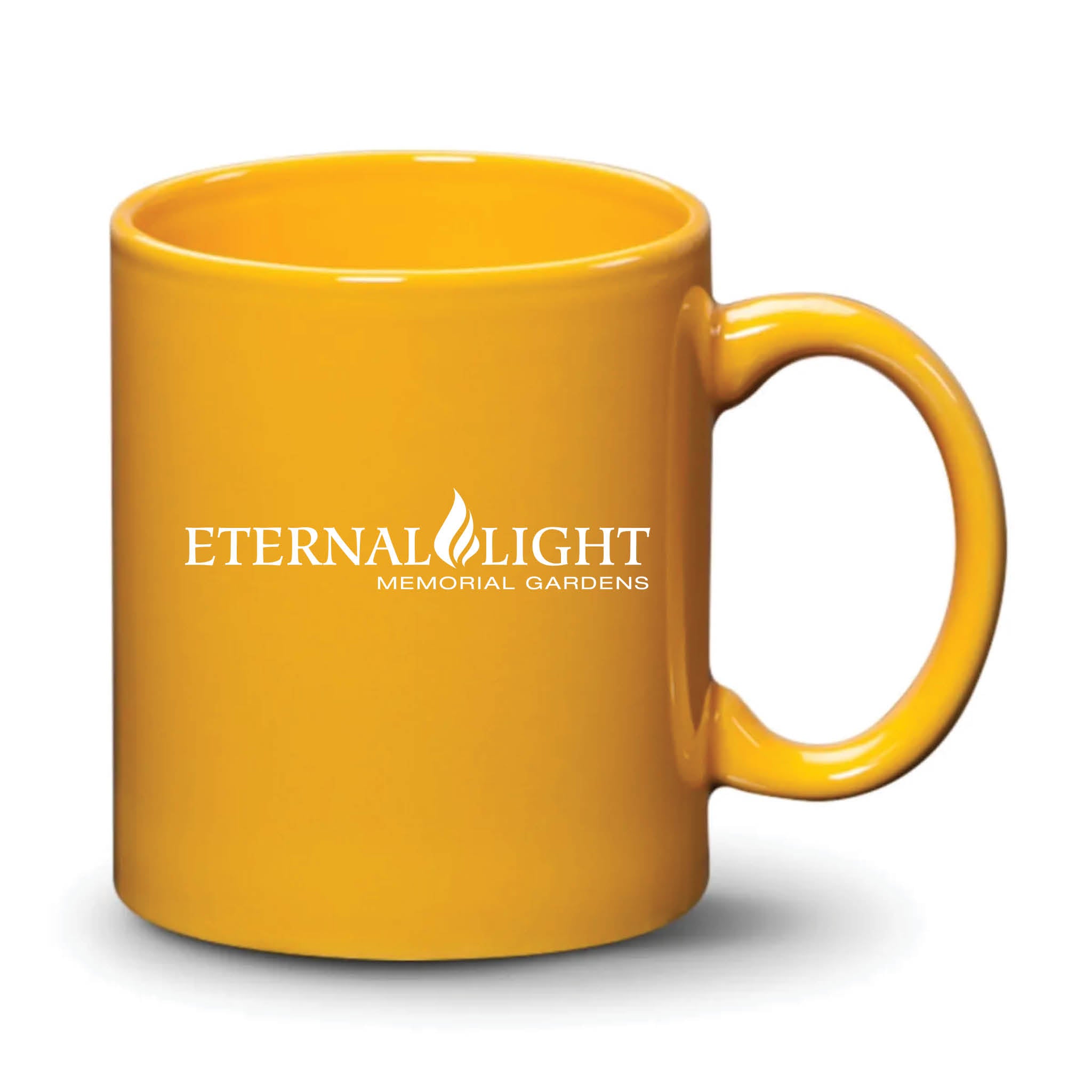 Malibu Mug Gamboge White Logo