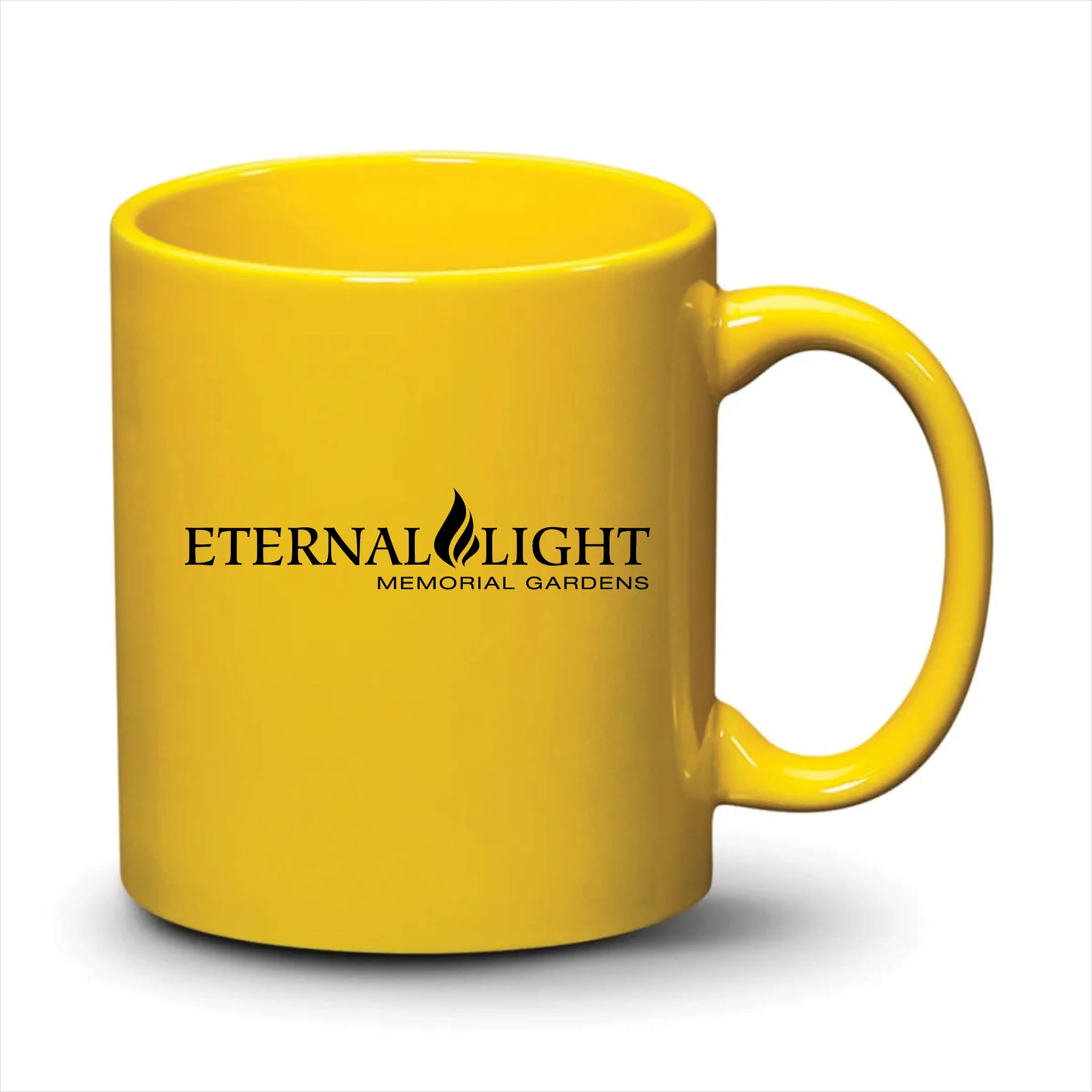 Malibu Mug Bright Yellow Black Logo