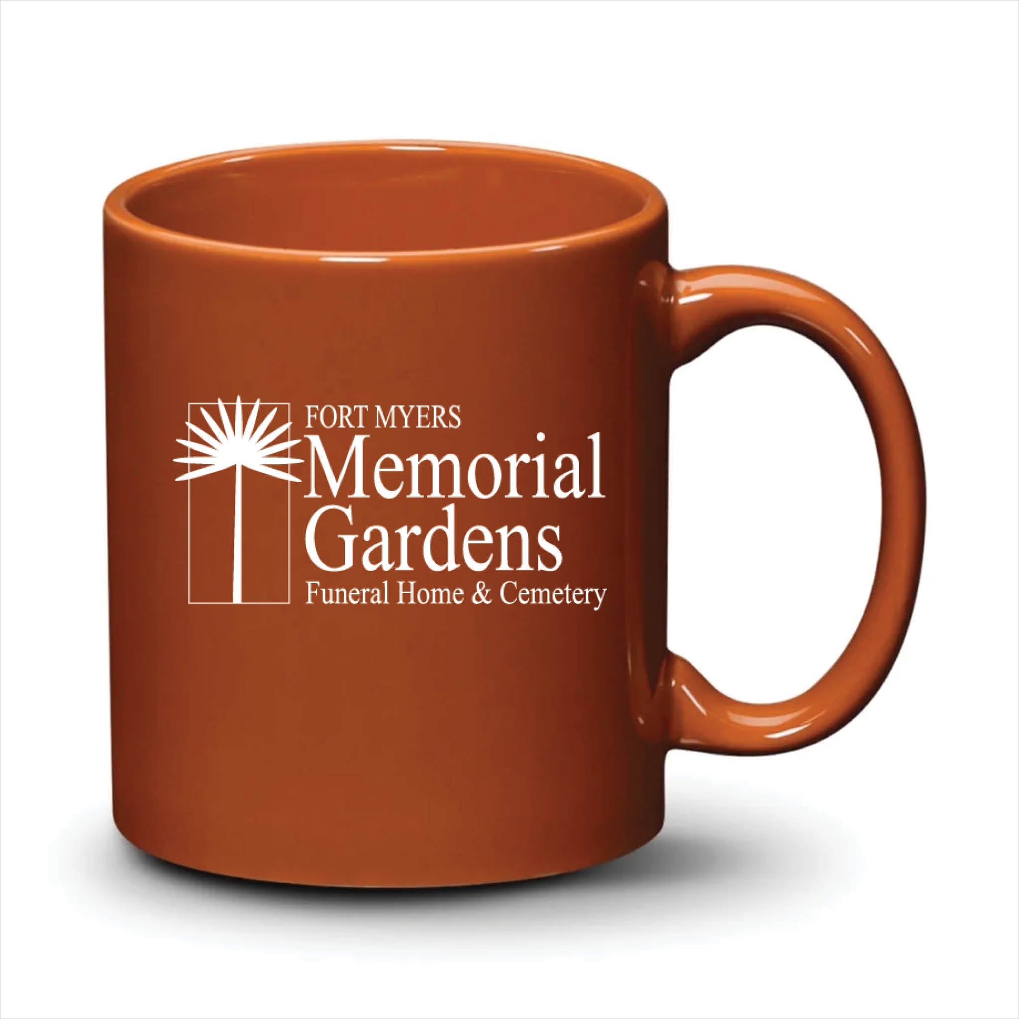 Malibu Mug Burnt Orange White Logo