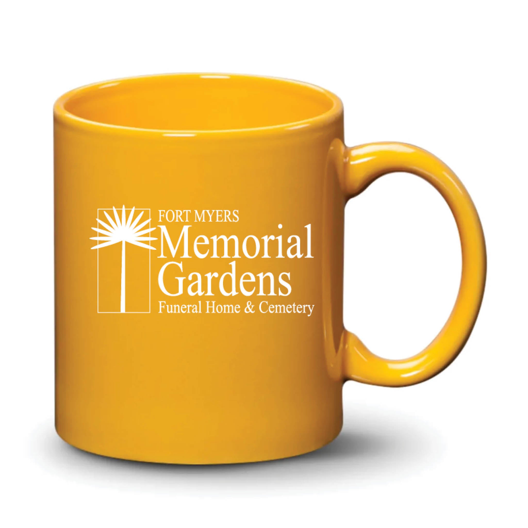 Malibu Mug Gamboge White Logo