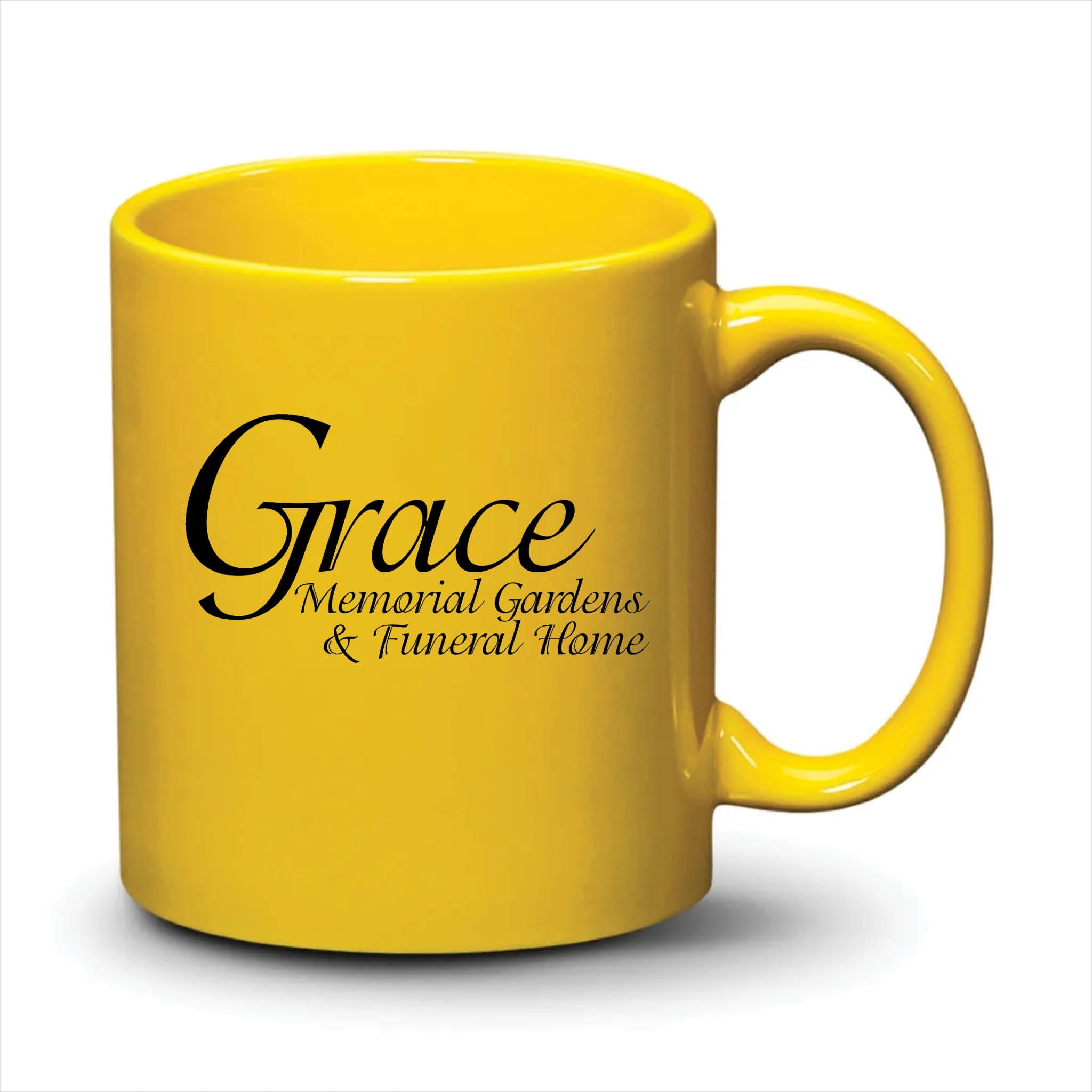 Malibu Mug Bright Yellow Black Logo