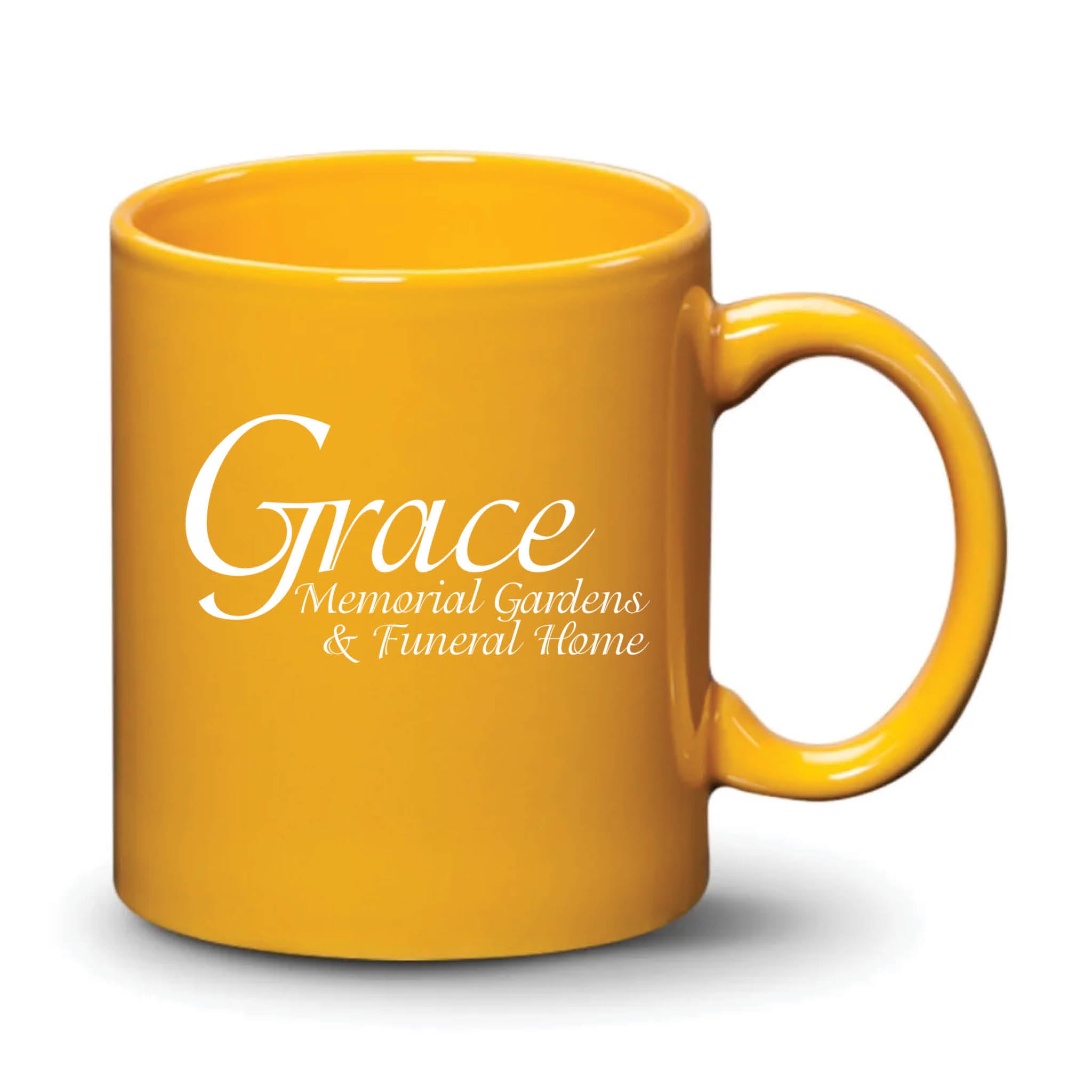 Malibu Mug Gamboge White Logo