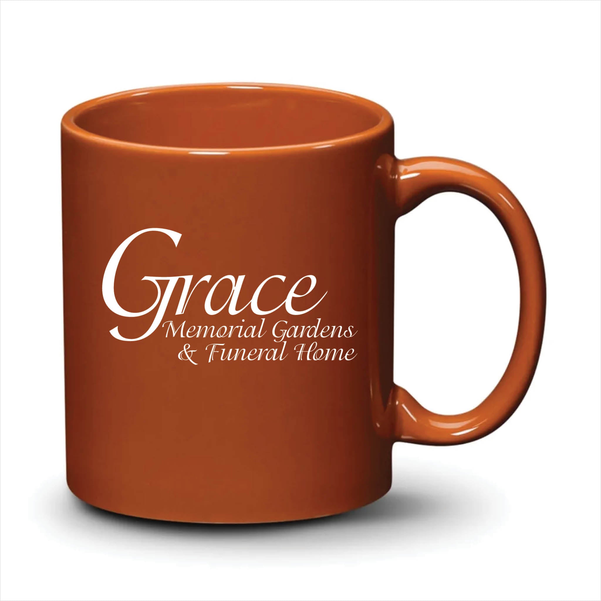 Malibu Mug Burnt Orange White Logo