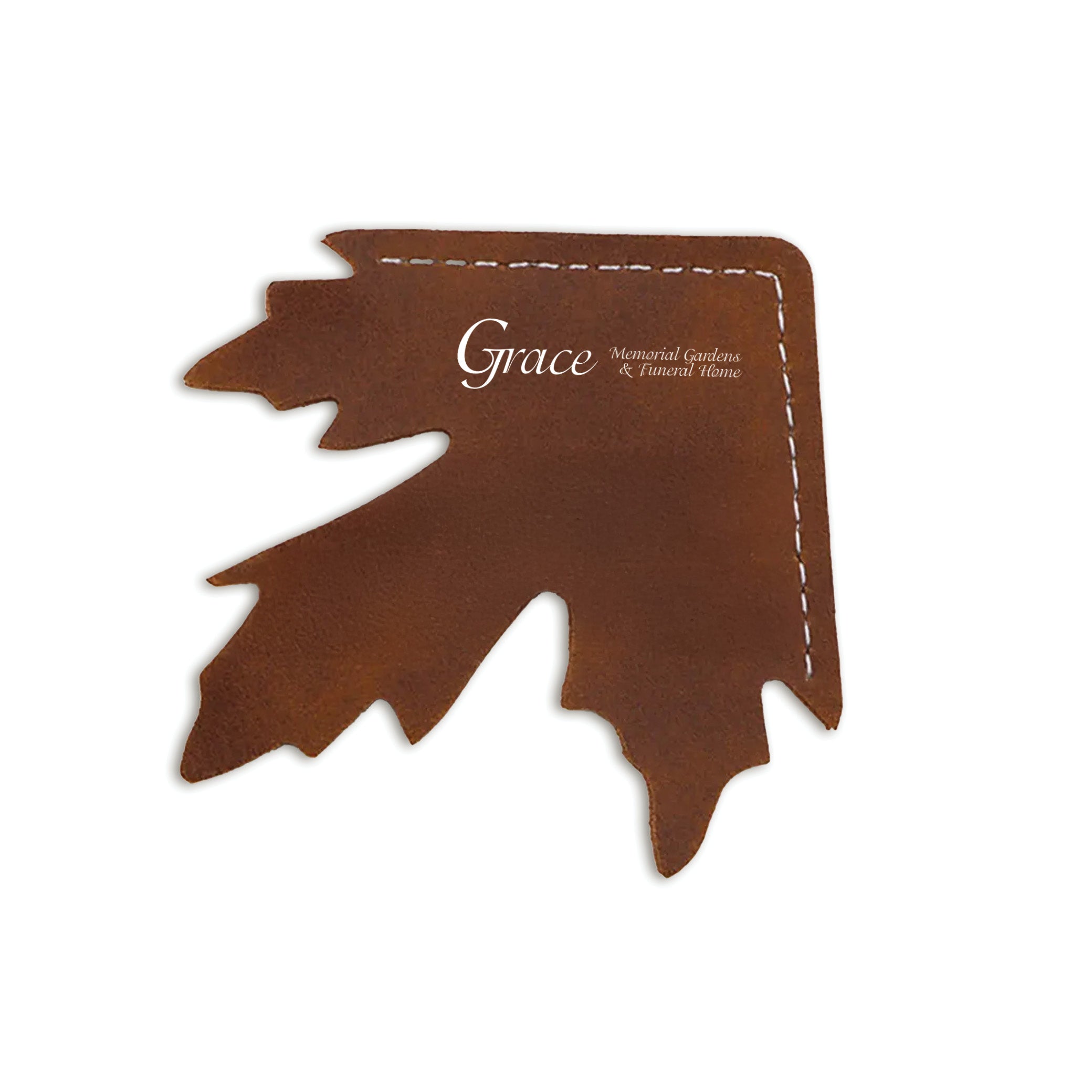 Maple Leaf Shape Leather Corner Bookmark Brown
