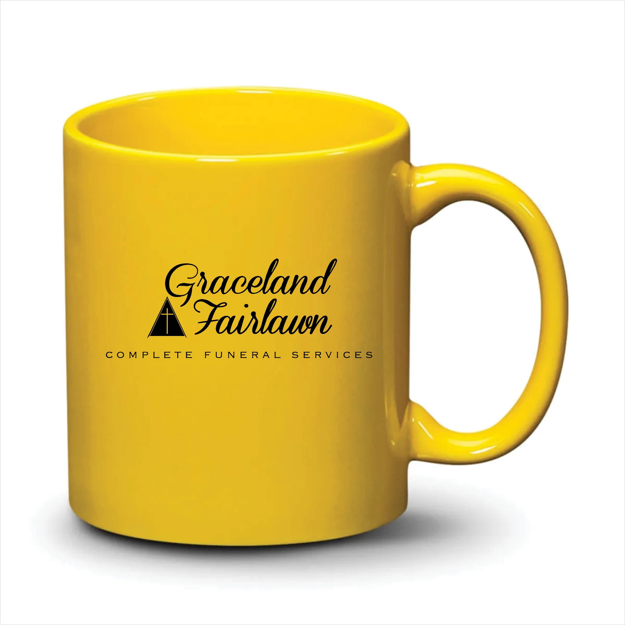Malibu Mug Bright Yellow Black Logo
