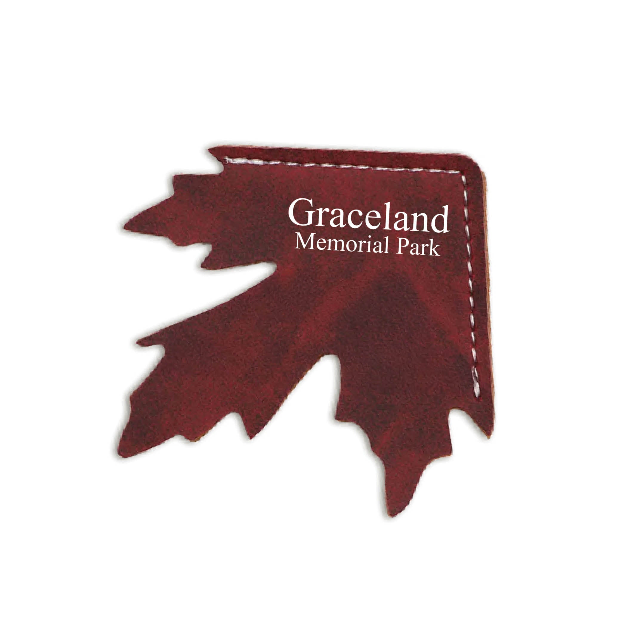 Maple Leaf Shape Leather Corner Bookmark Red
