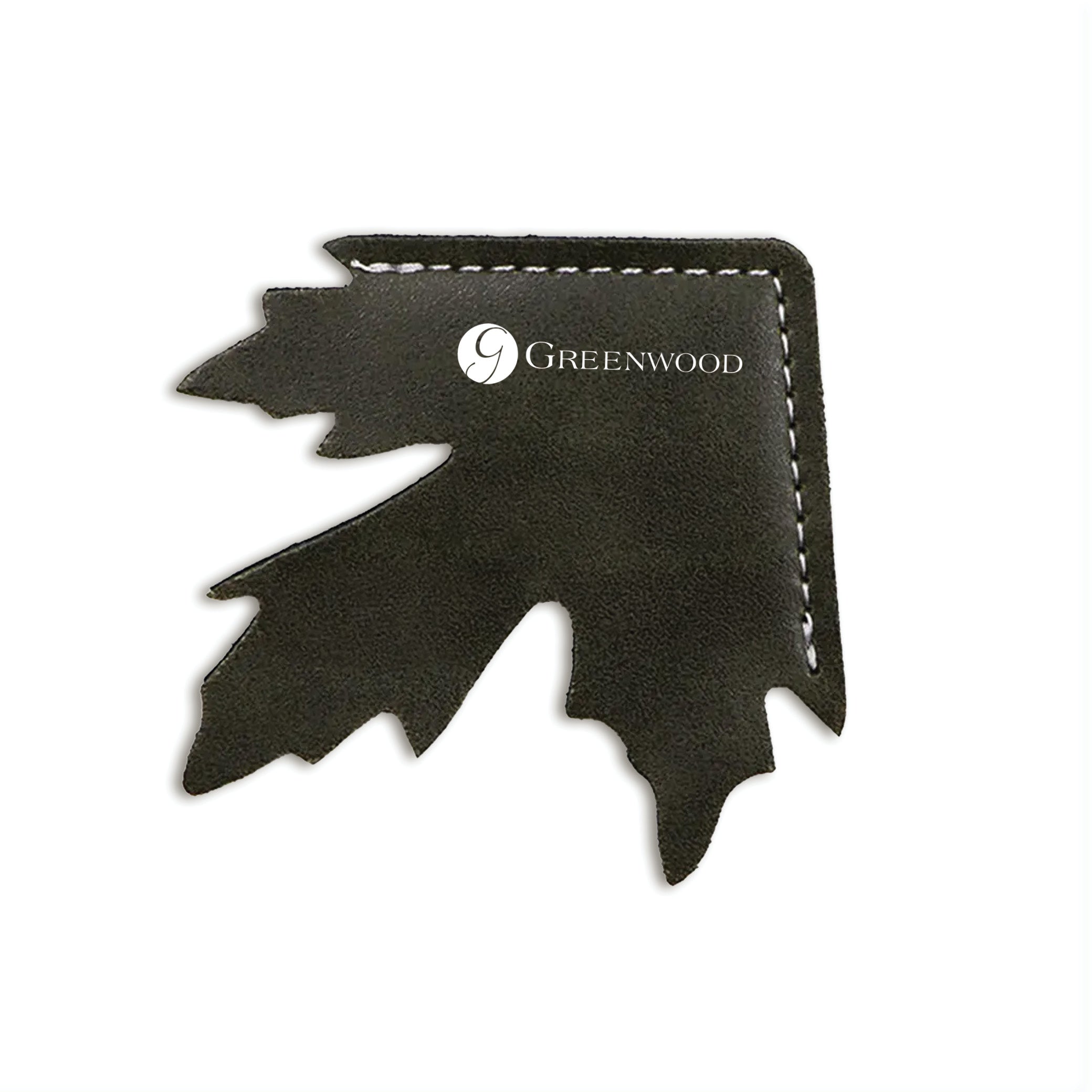 Maple Leaf Shape Leather Corner Bookmark Green