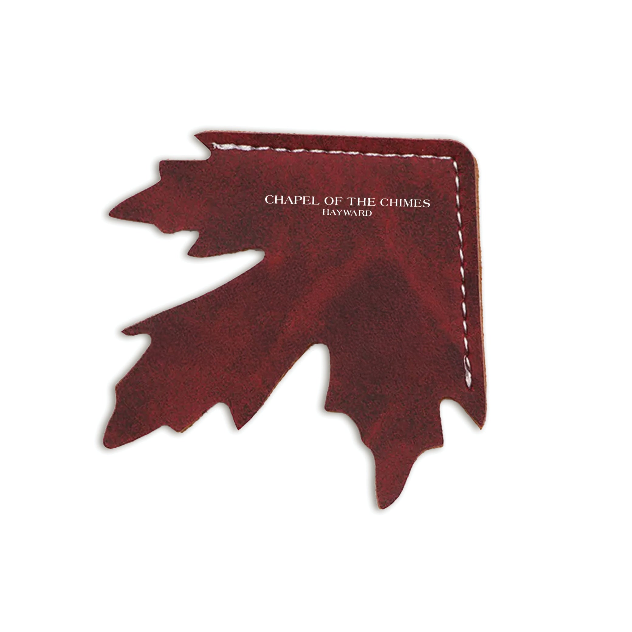 Maple Leaf Shape Leather Corner Bookmark Red