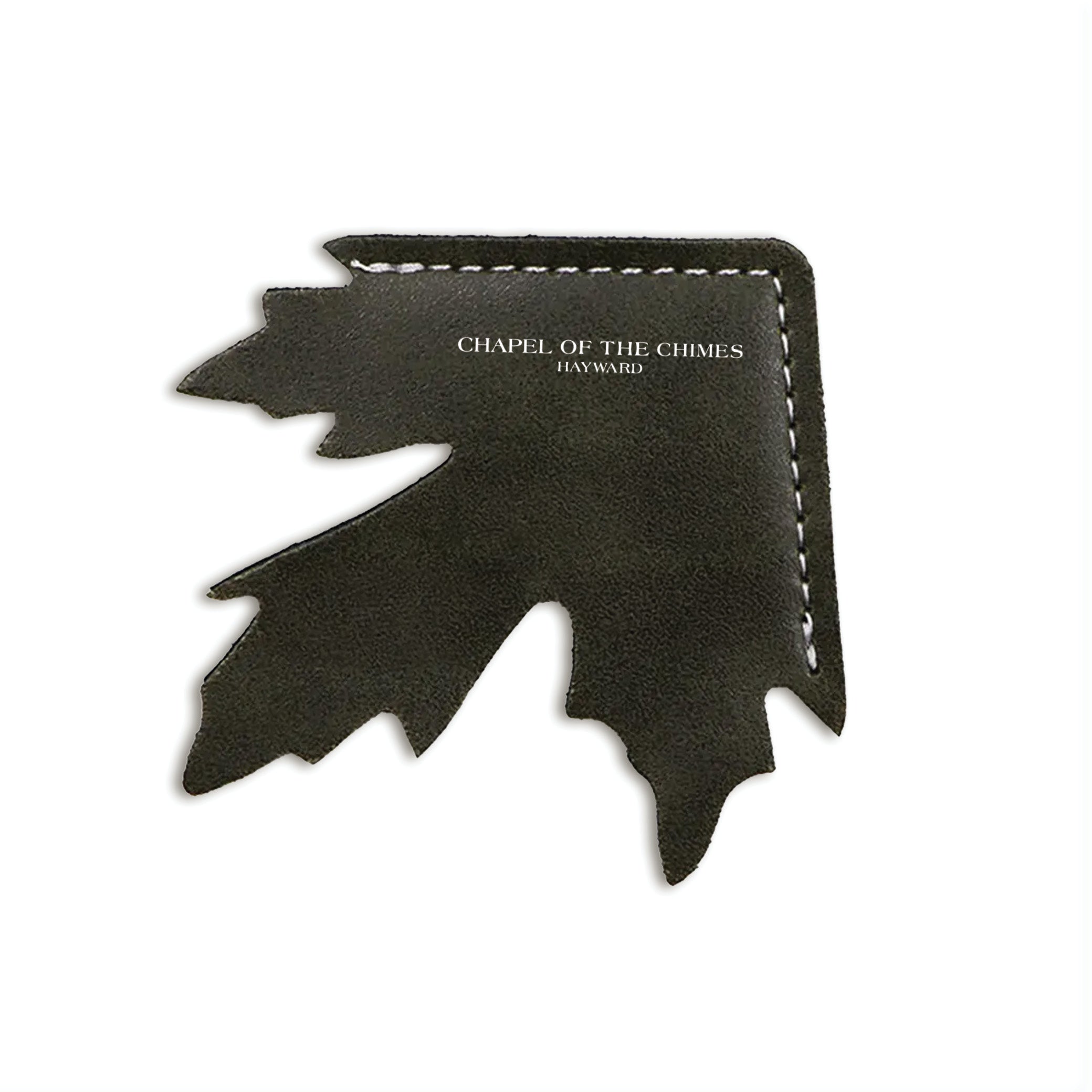 Maple Leaf Shape Leather Corner Bookmark Green