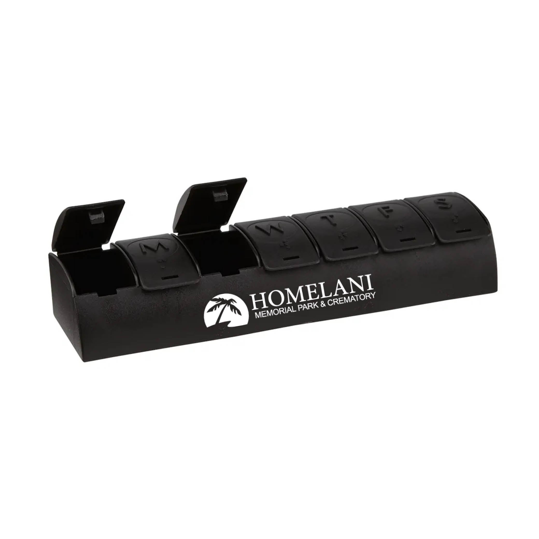 QuickCare 7-Day Med Minder Pill Box Black