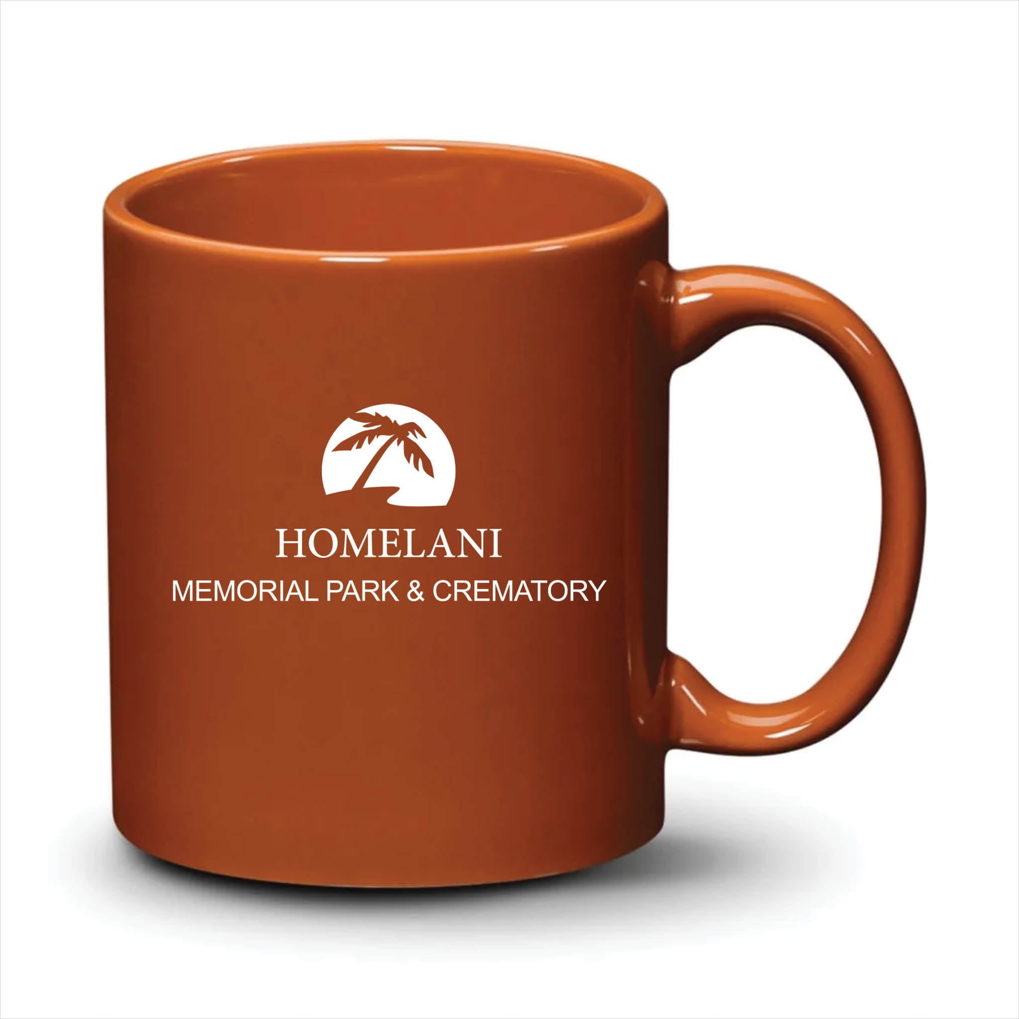 Malibu Mug Burnt Orange White Logo