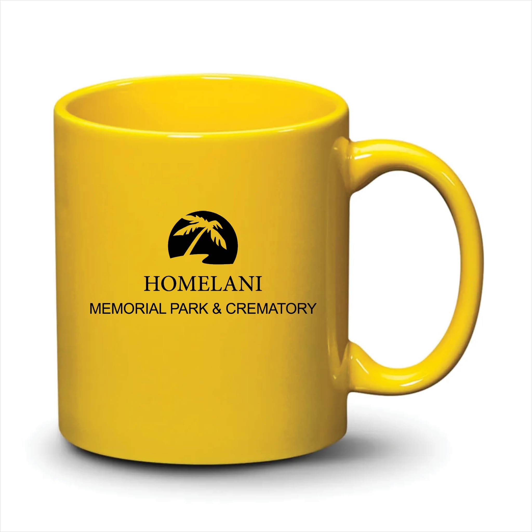 Malibu Mug Bright Yellow Black Logo