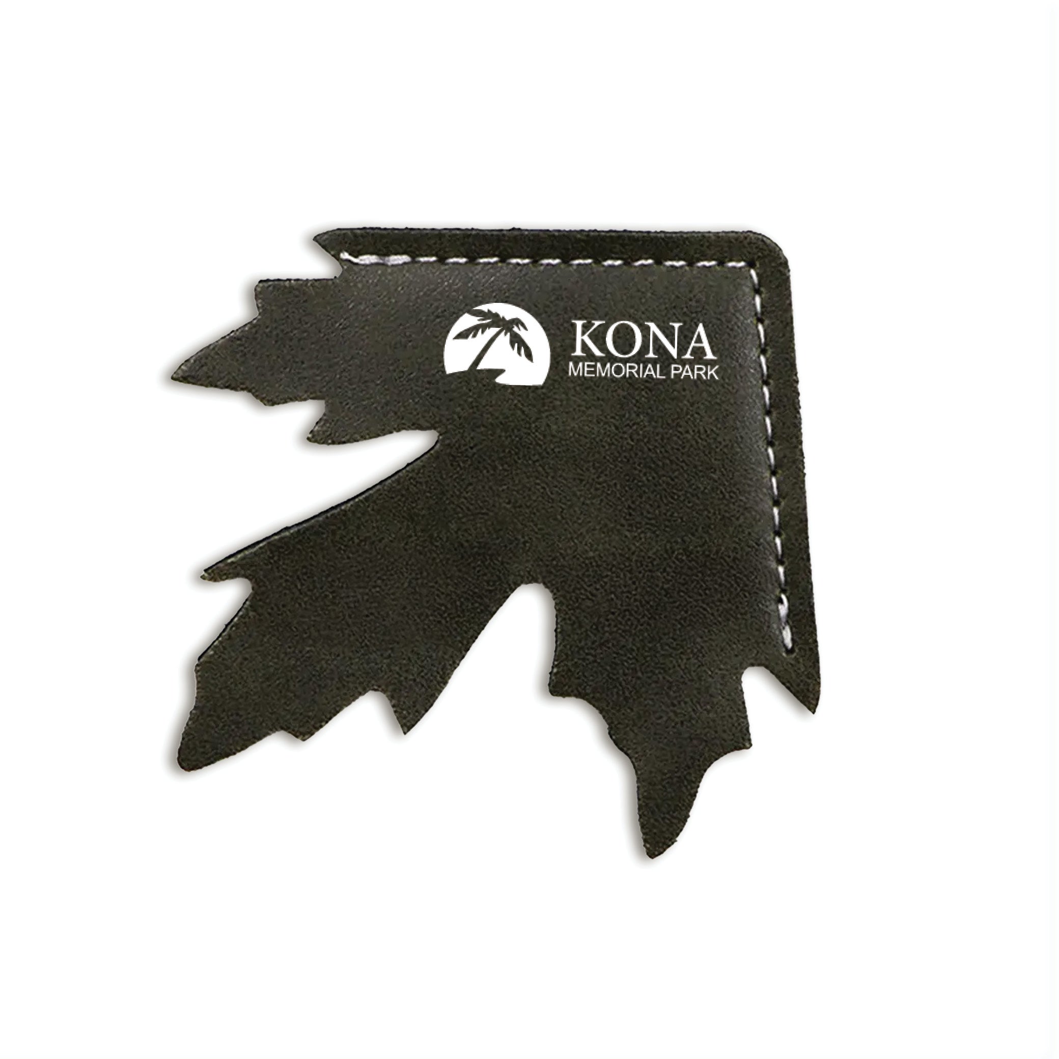 Maple Leaf Shape Leather Corner Bookmark Green