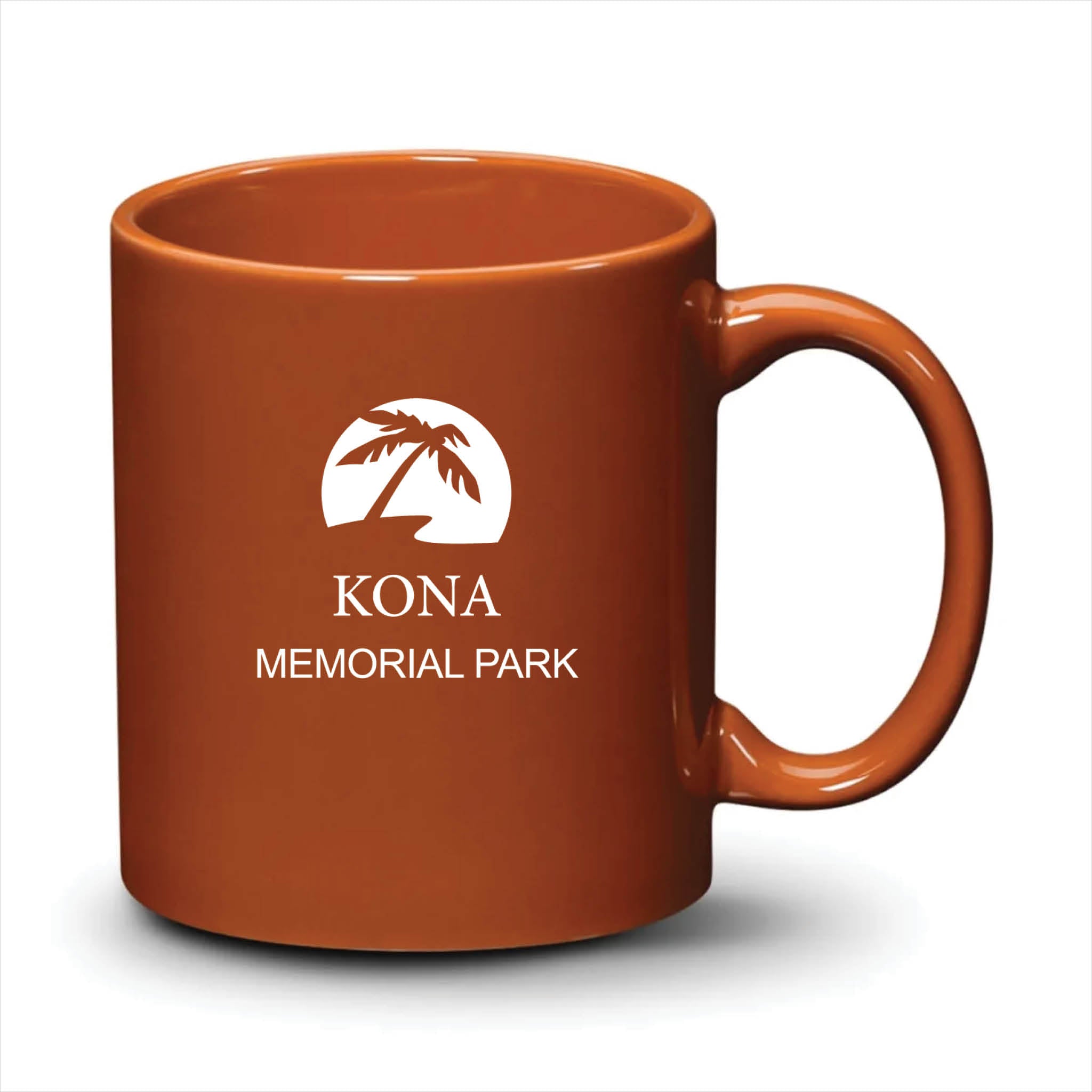 Malibu Mug Burnt Orange White Logo