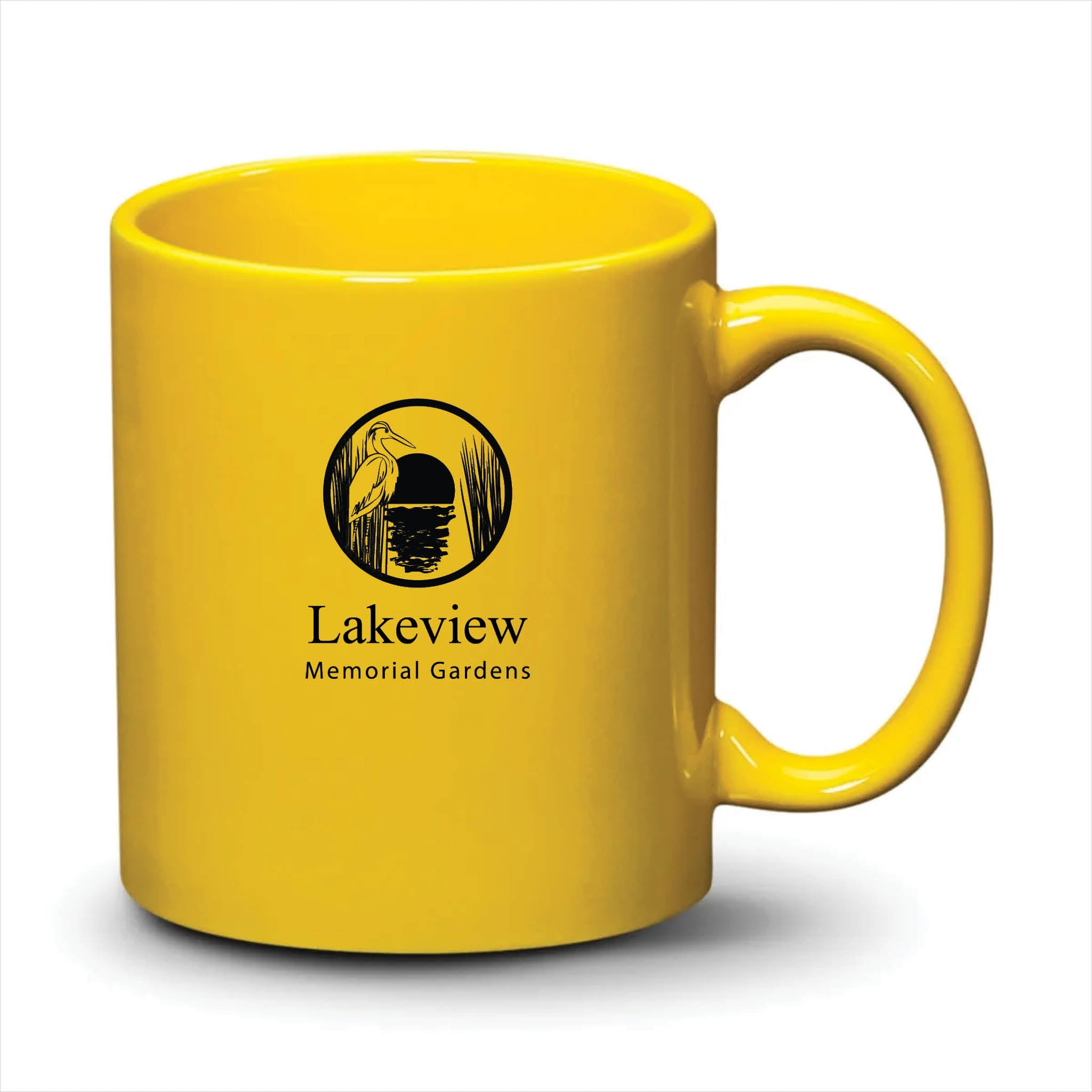Malibu Mug Bright Yellow Black Logo