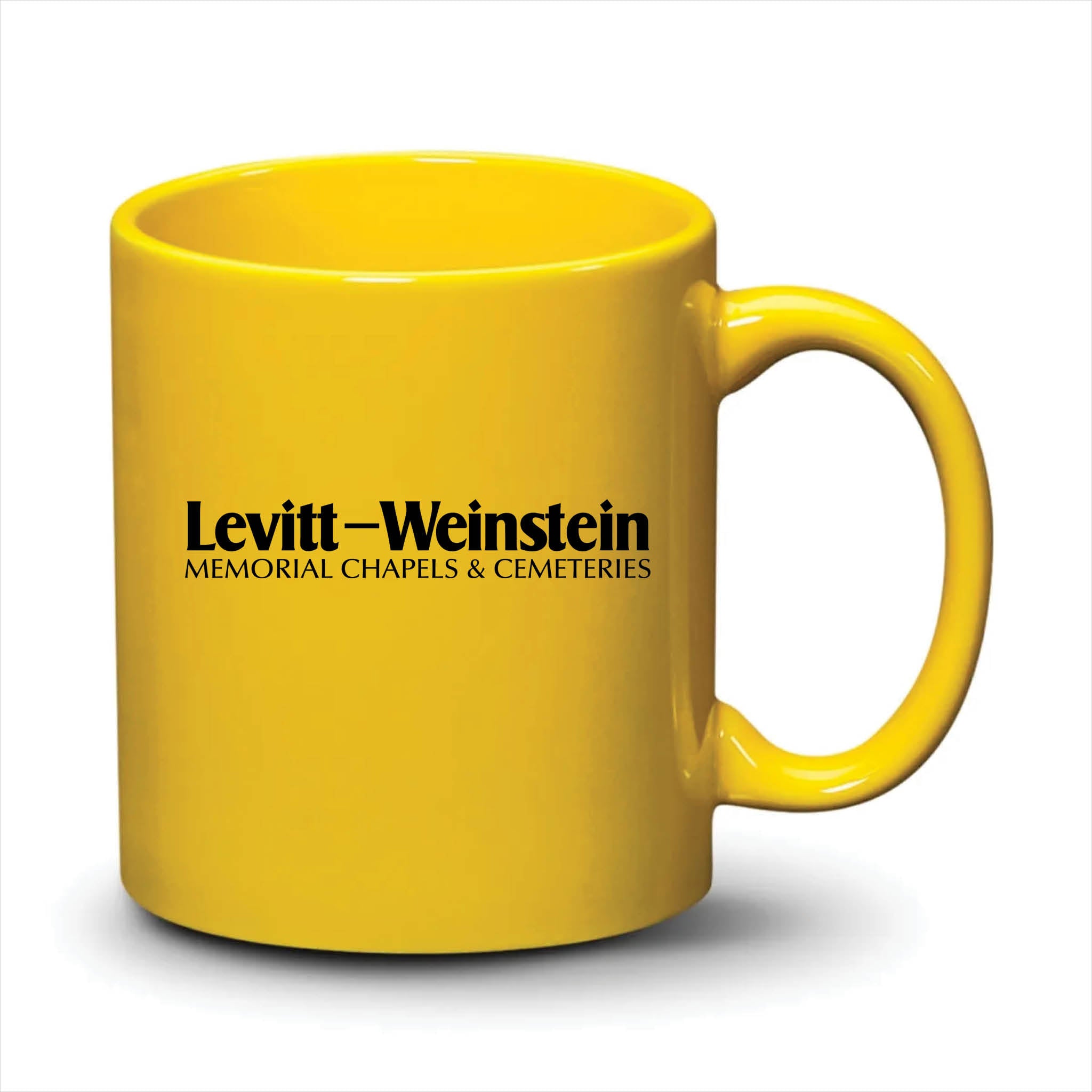 Malibu Mug Bright Yellow Black Logo