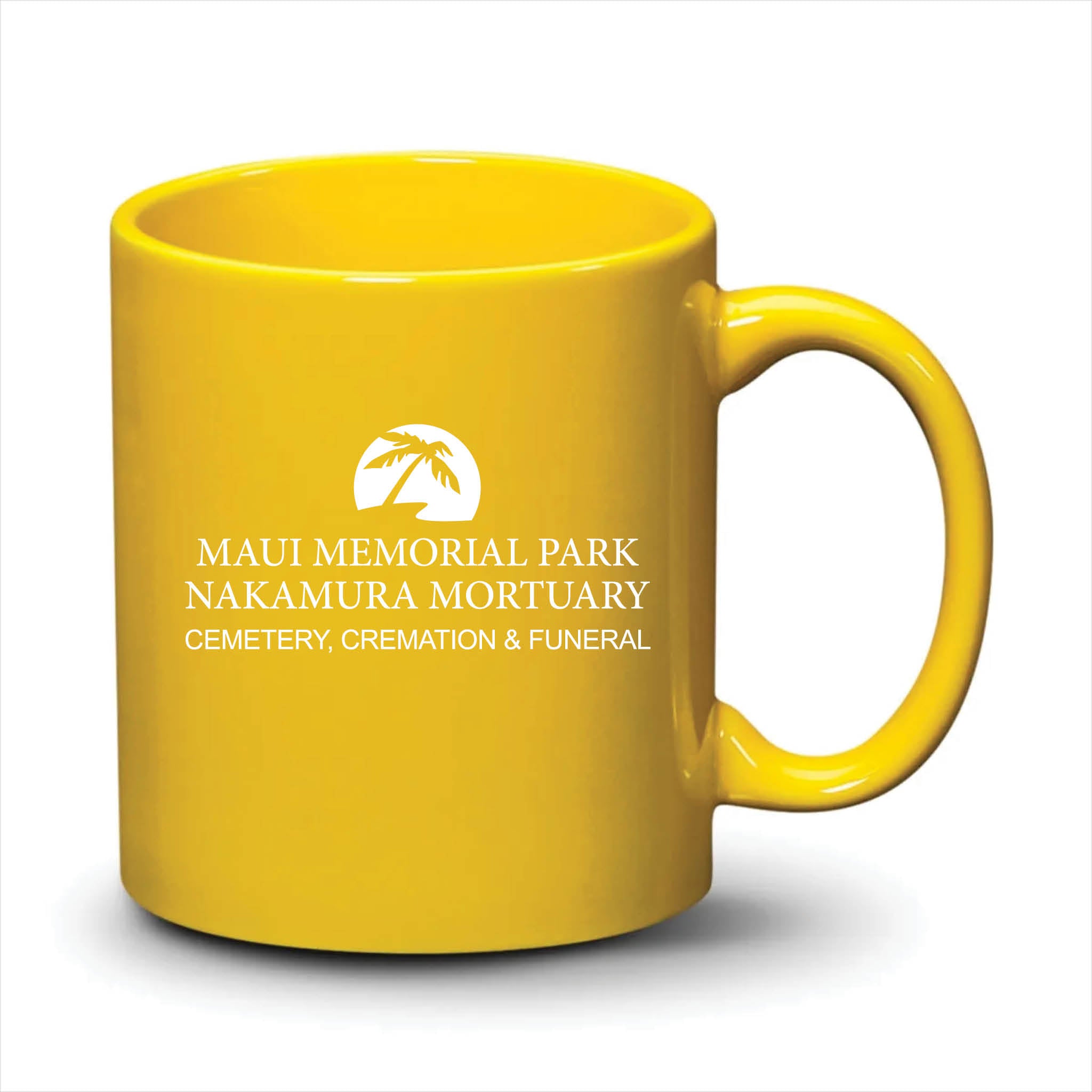 Malibu Mug Bright Yellow White Logo