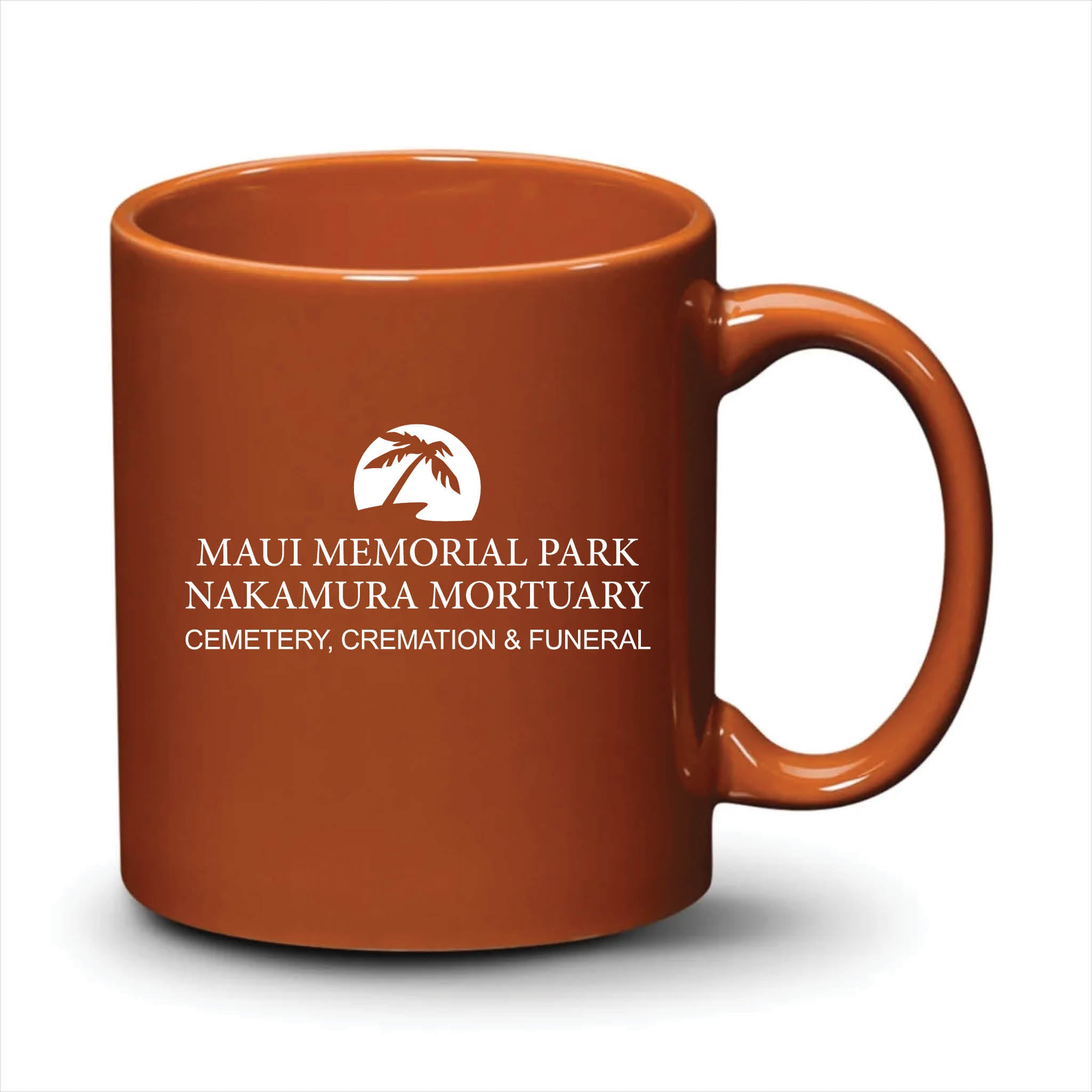 Malibu Mug Burnt Orange White Logo