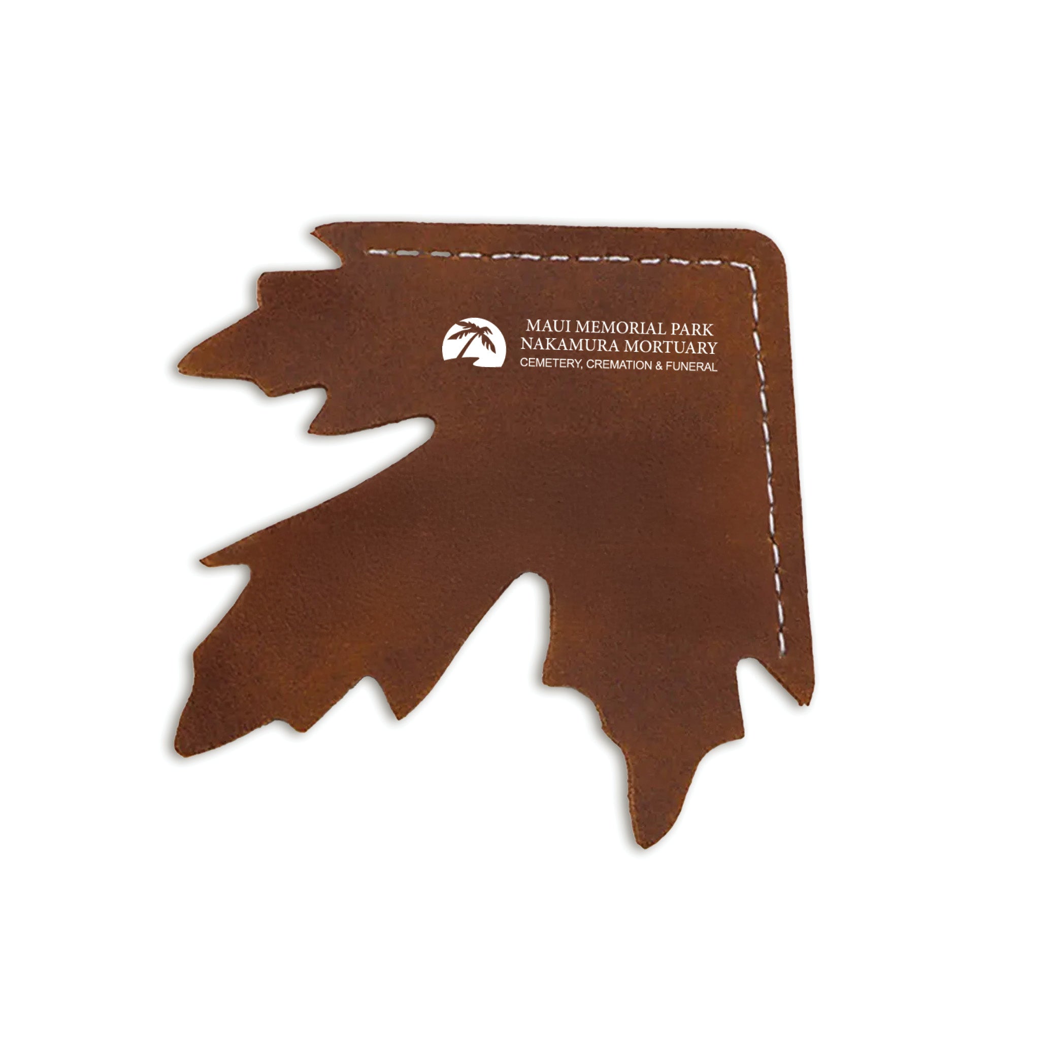 Maple Leaf Shape Leather Corner Bookmark Brown