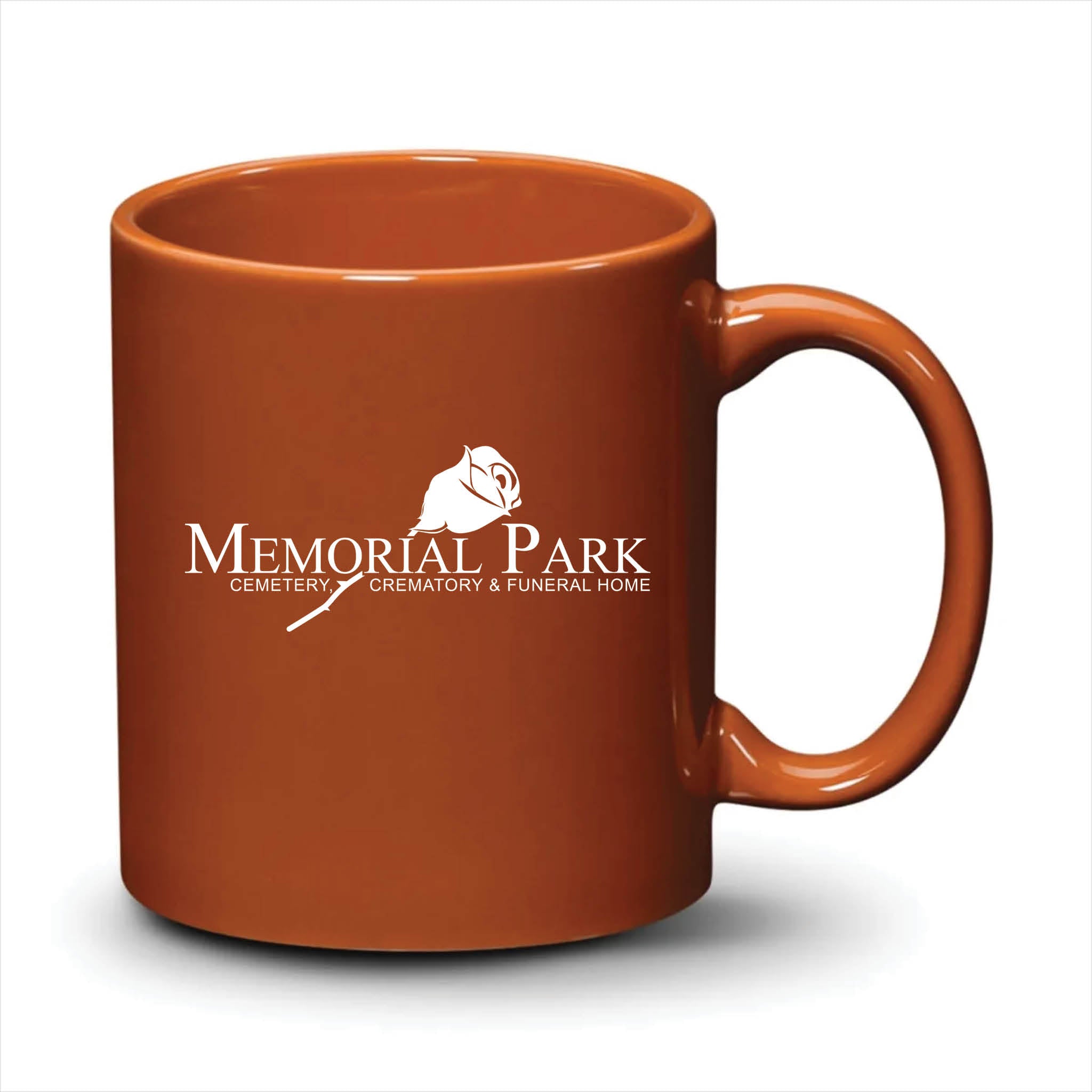 Malibu Mug Burnt Orange White Logo