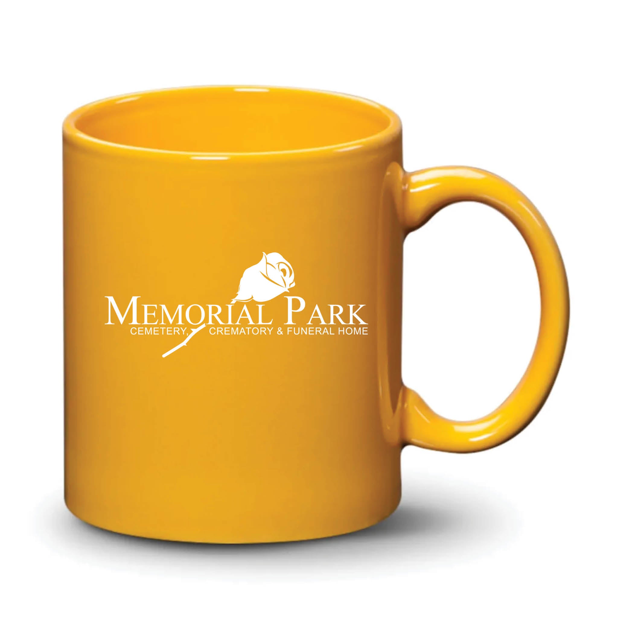 Malibu Mug Gamboge White Logo