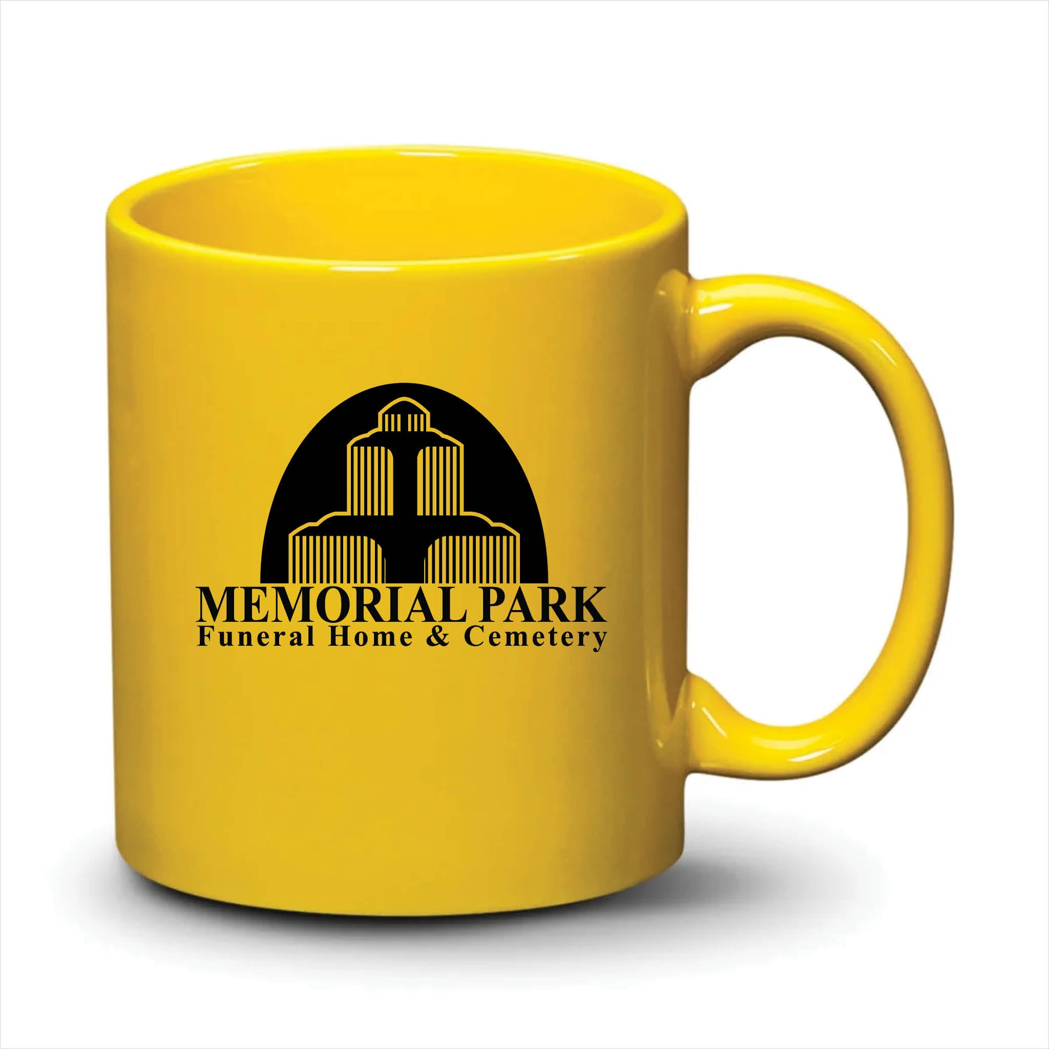 Malibu Mug Bright Yellow Black Logo