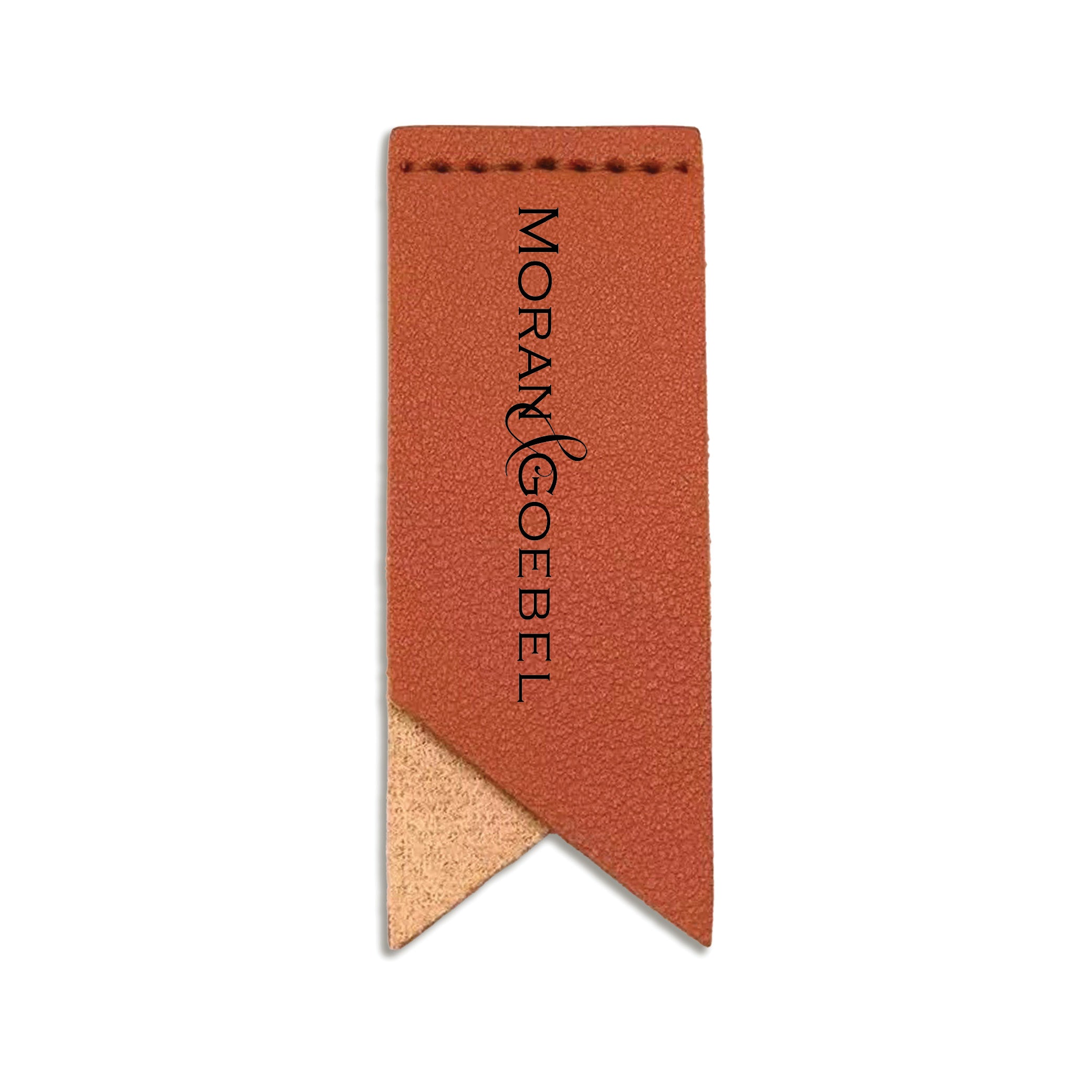 Handmade Leather Bookmark Corner Marker Clip Read Sign Orange