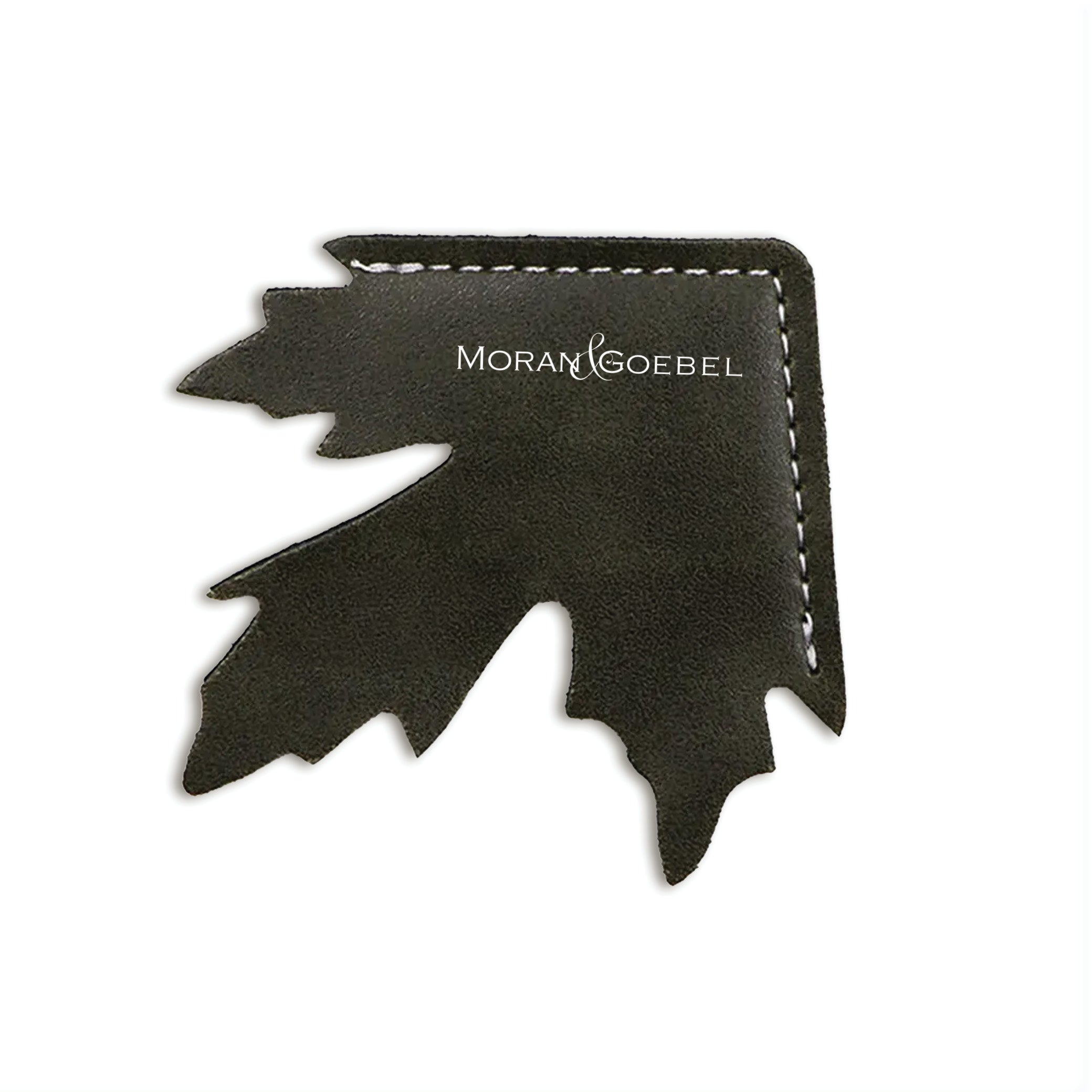 Maple Leaf Shape Leather Corner Bookmark Green