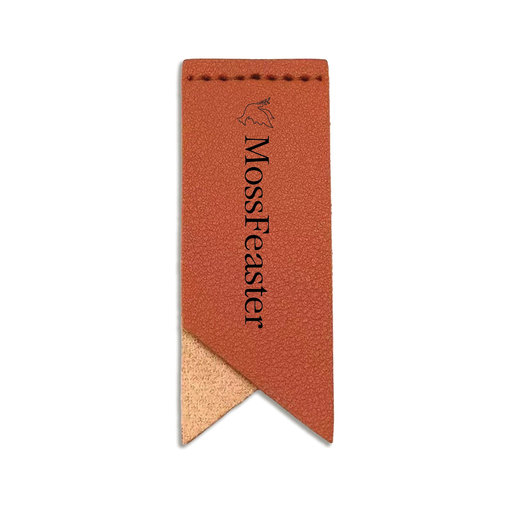 Handmade Leather Bookmark Corner Marker Clip Read Sign Orange