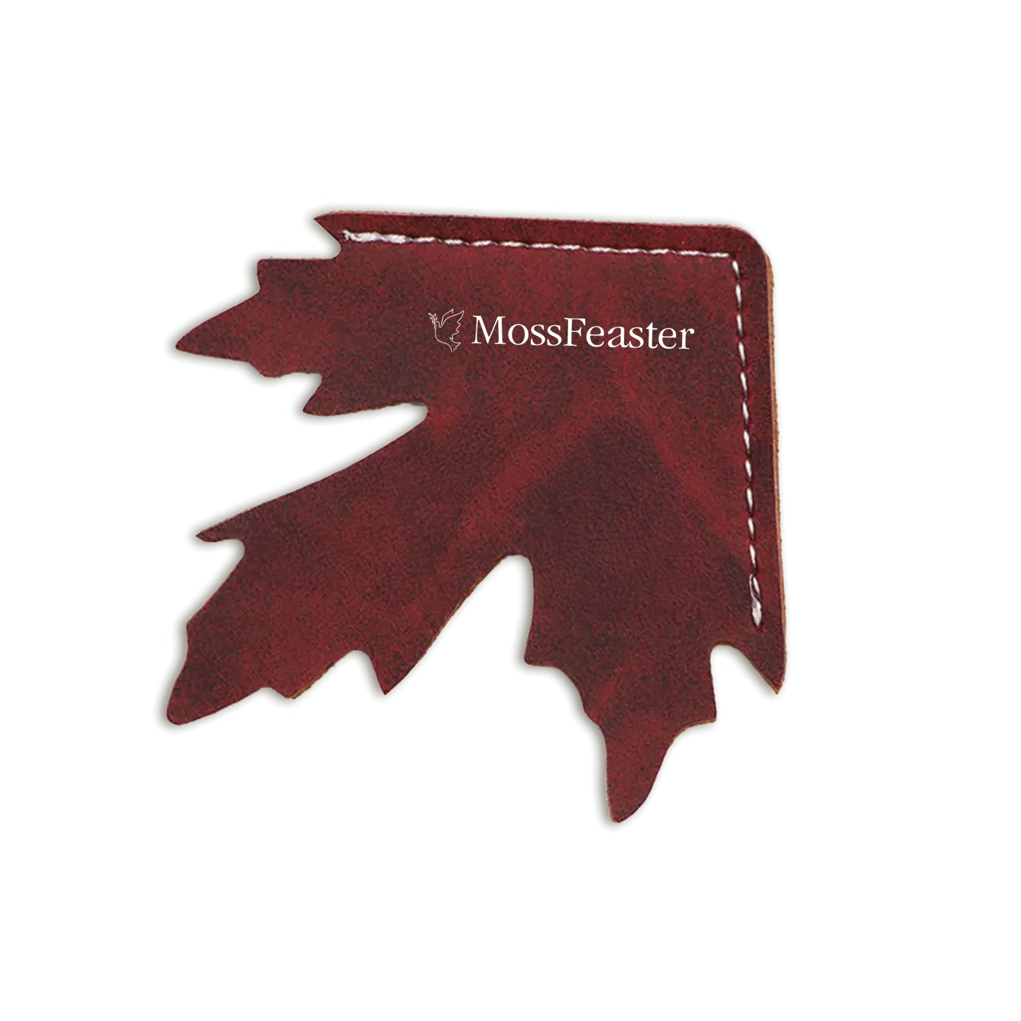 Maple Leaf Shape Leather Corner Bookmark Red