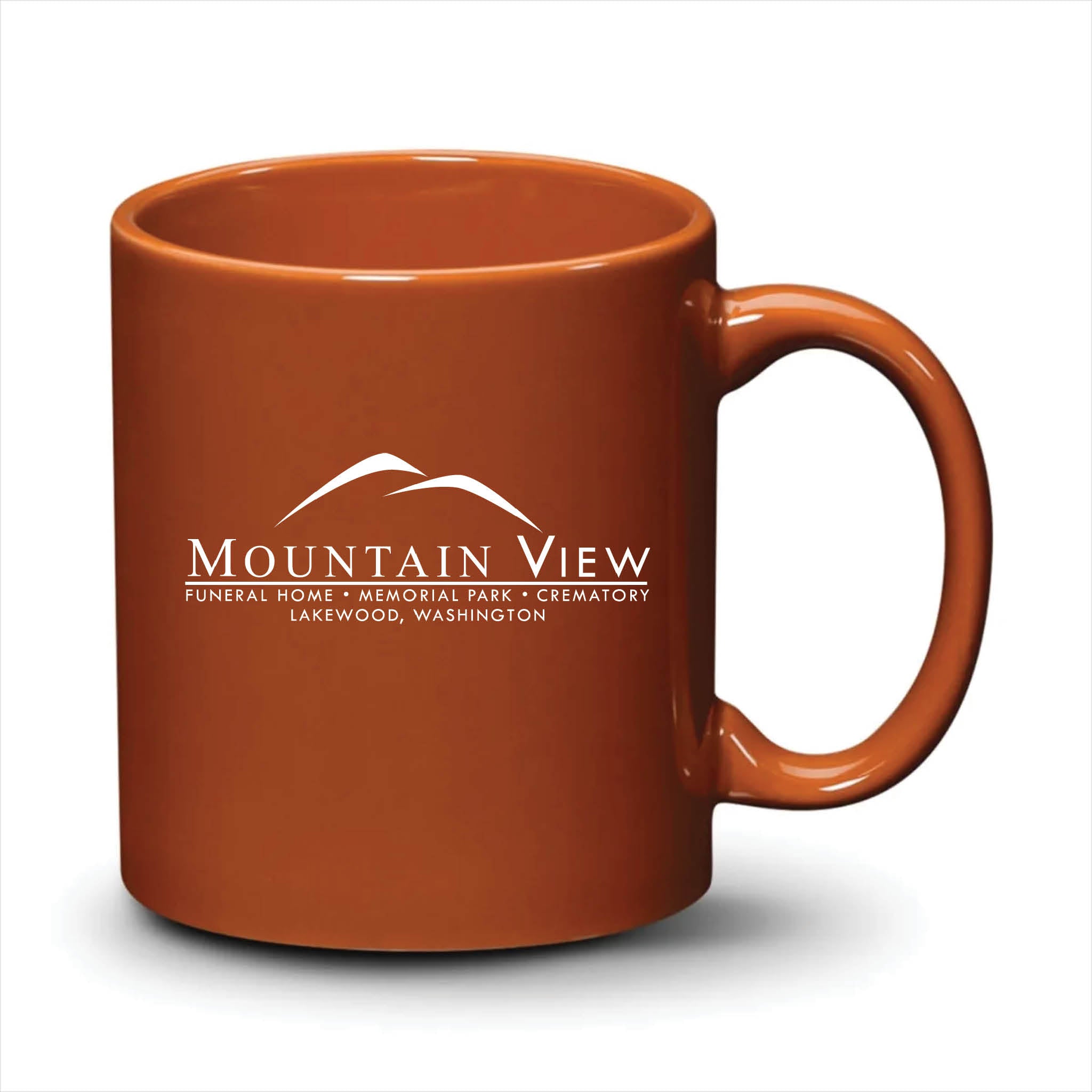 Malibu Mug Burnt Orange White Logo