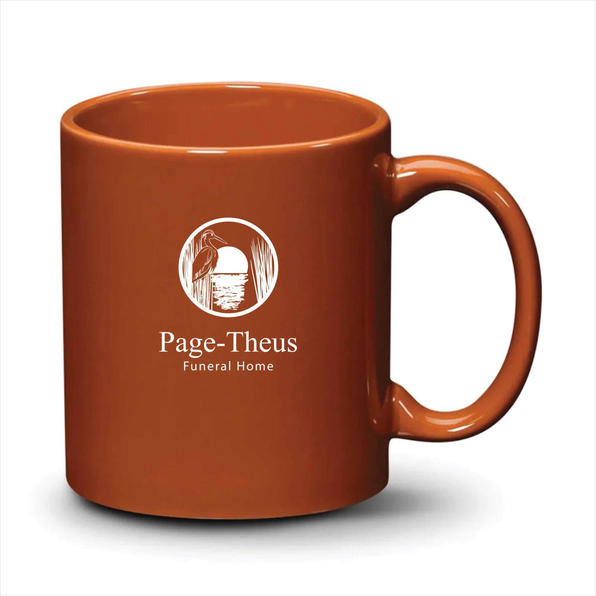 Malibu Mug Burnt Orange White Logo