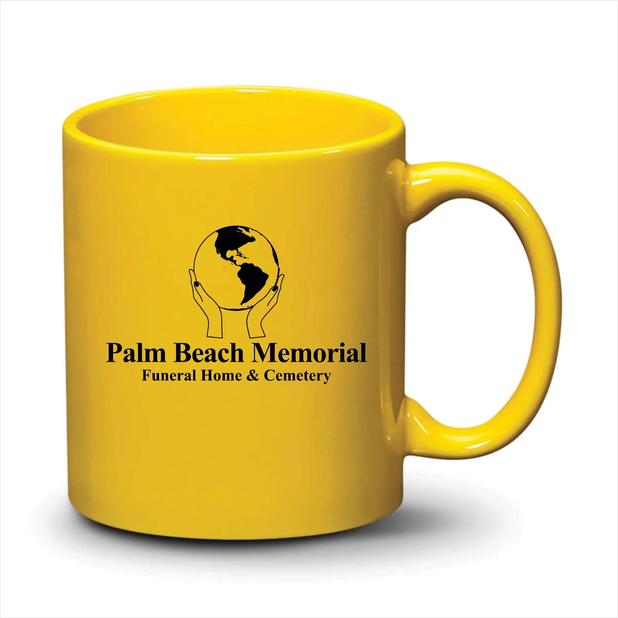 Malibu Mug Bright Yellow Black Logo
