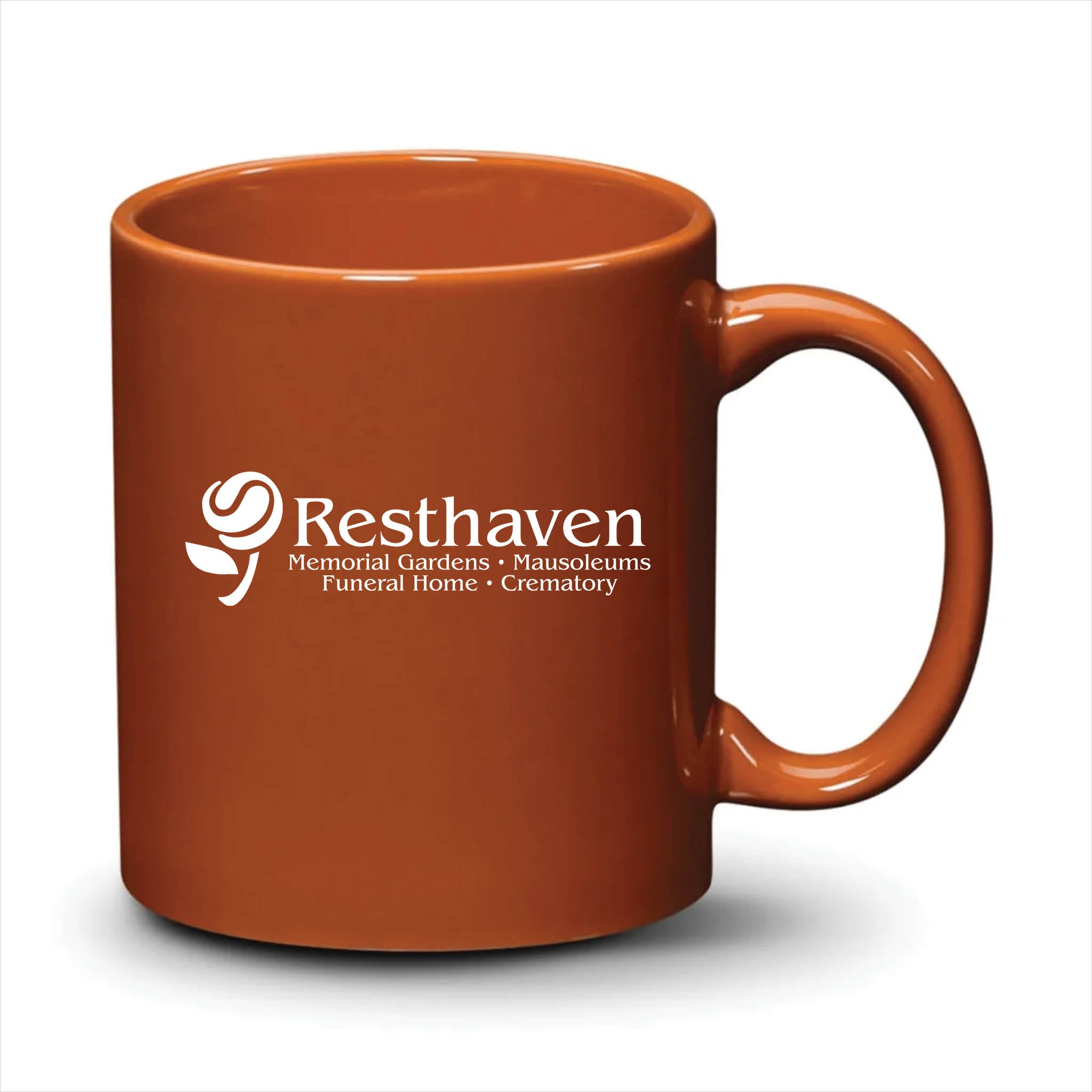 Malibu Mug Burnt Orange White Logo