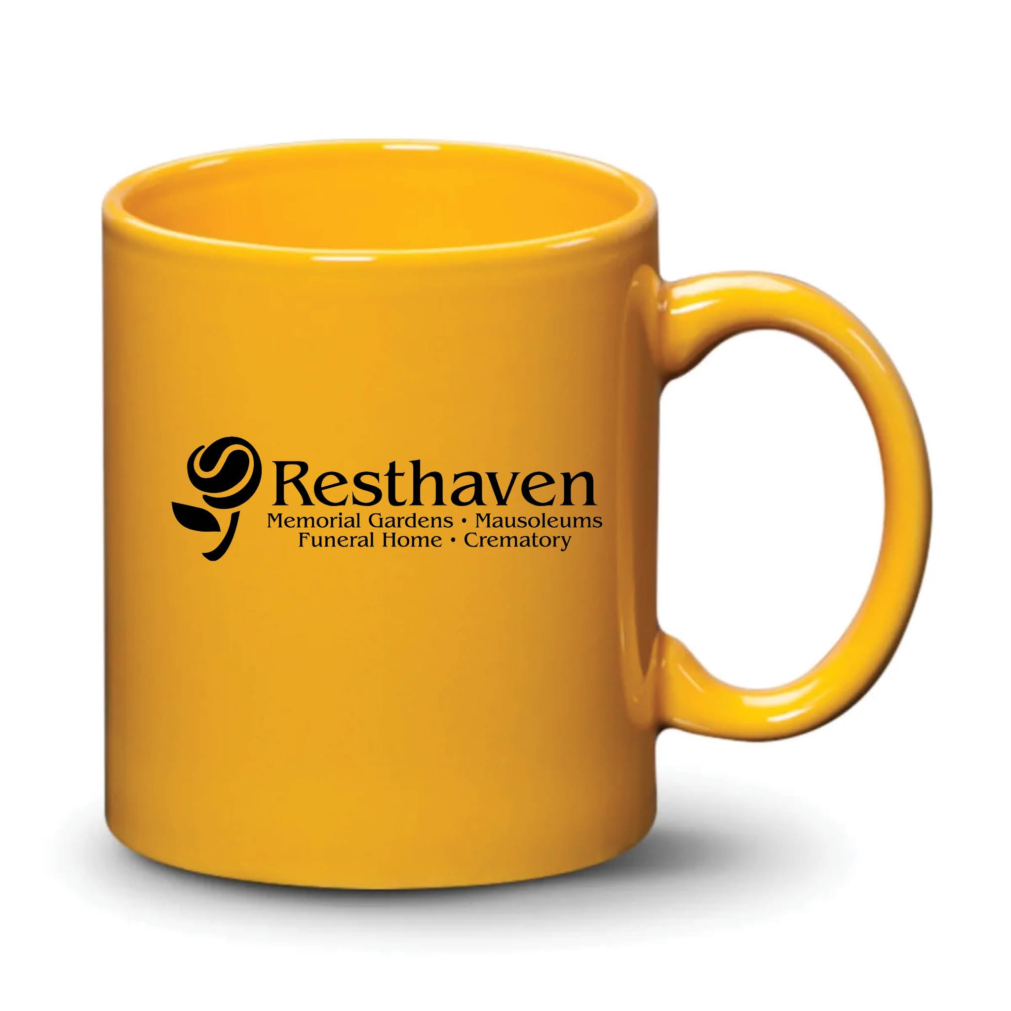 Malibu Mug Gamboge Black Logo