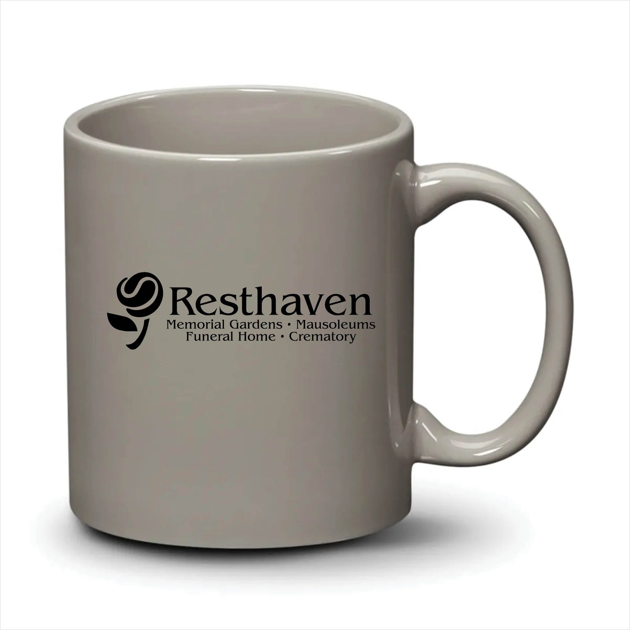 Malibu Mug Light Grey Black Logo