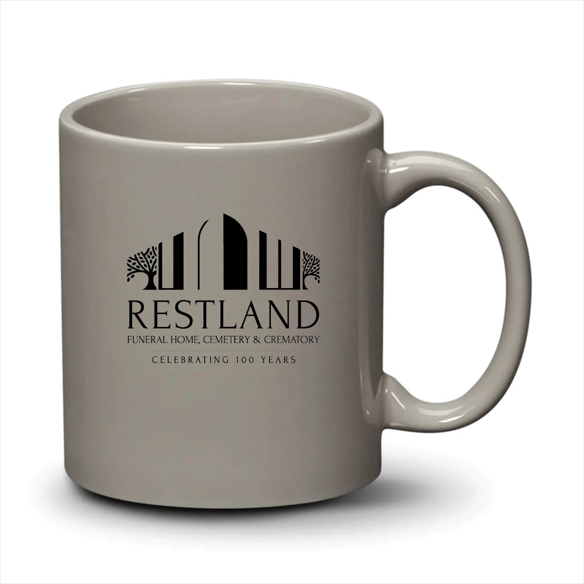 Malibu Mug Light Grey Black Logo