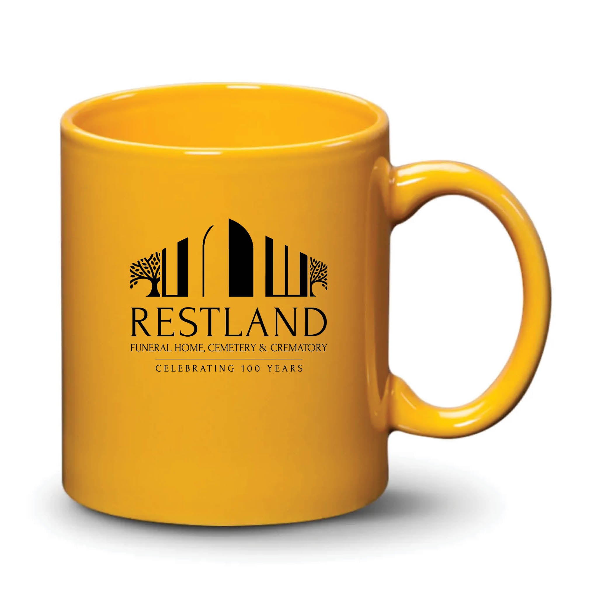 Malibu Mug Gamboge Black Logo