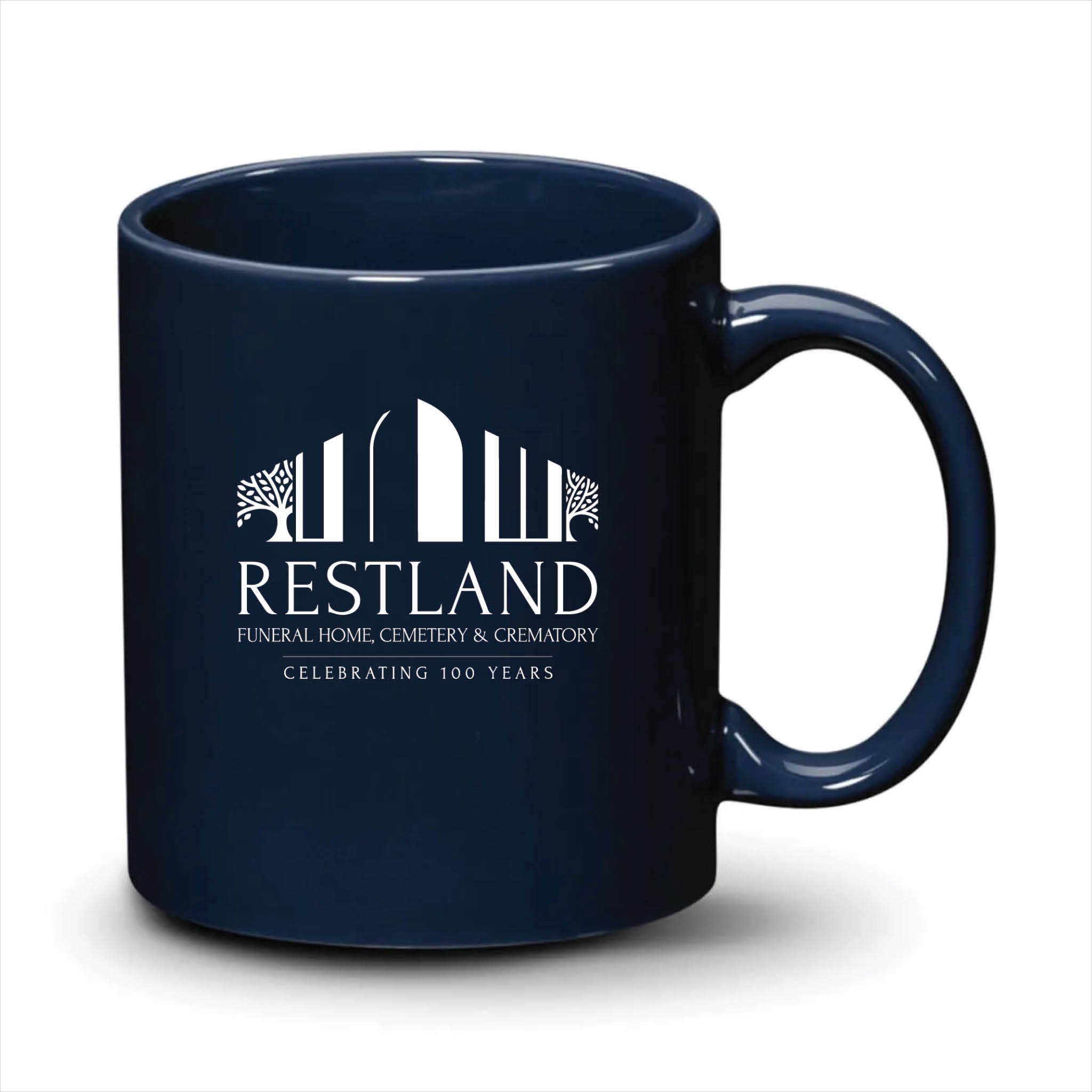 Malibu Mug Navy Blue White Logo
