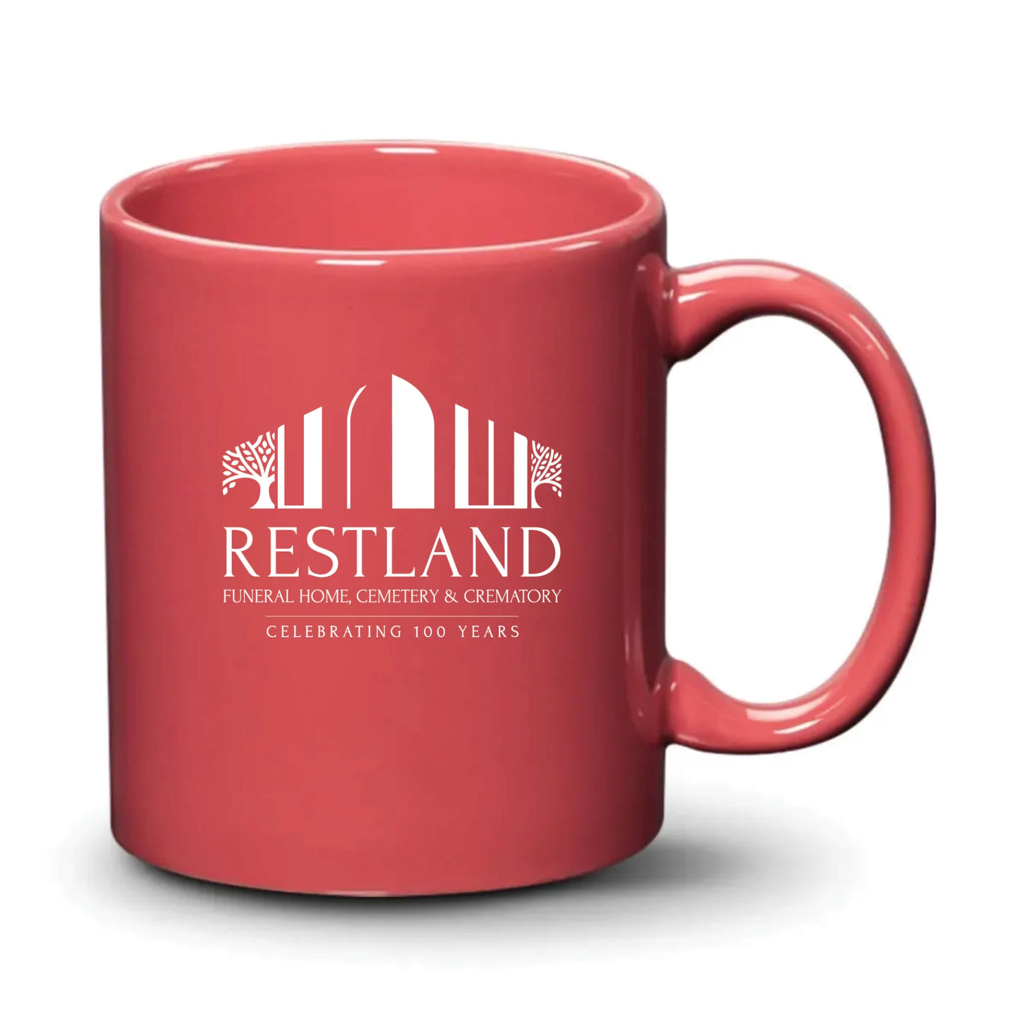 Malibu Mug Coral White Logo