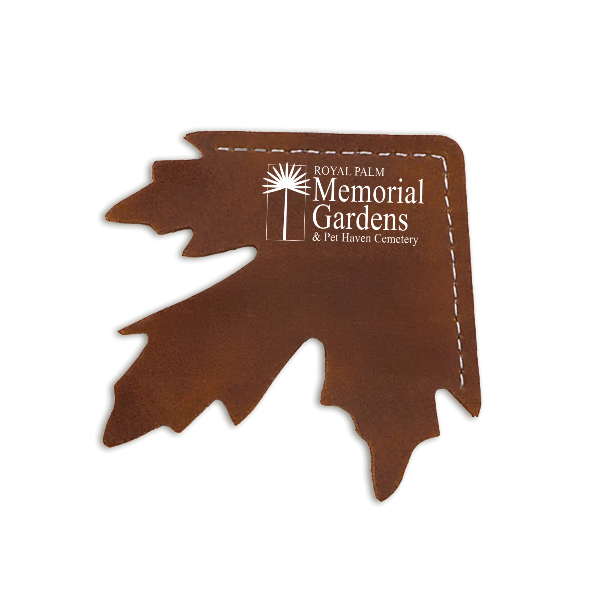 Maple Leaf Shape Leather Corner Bookmark Brown