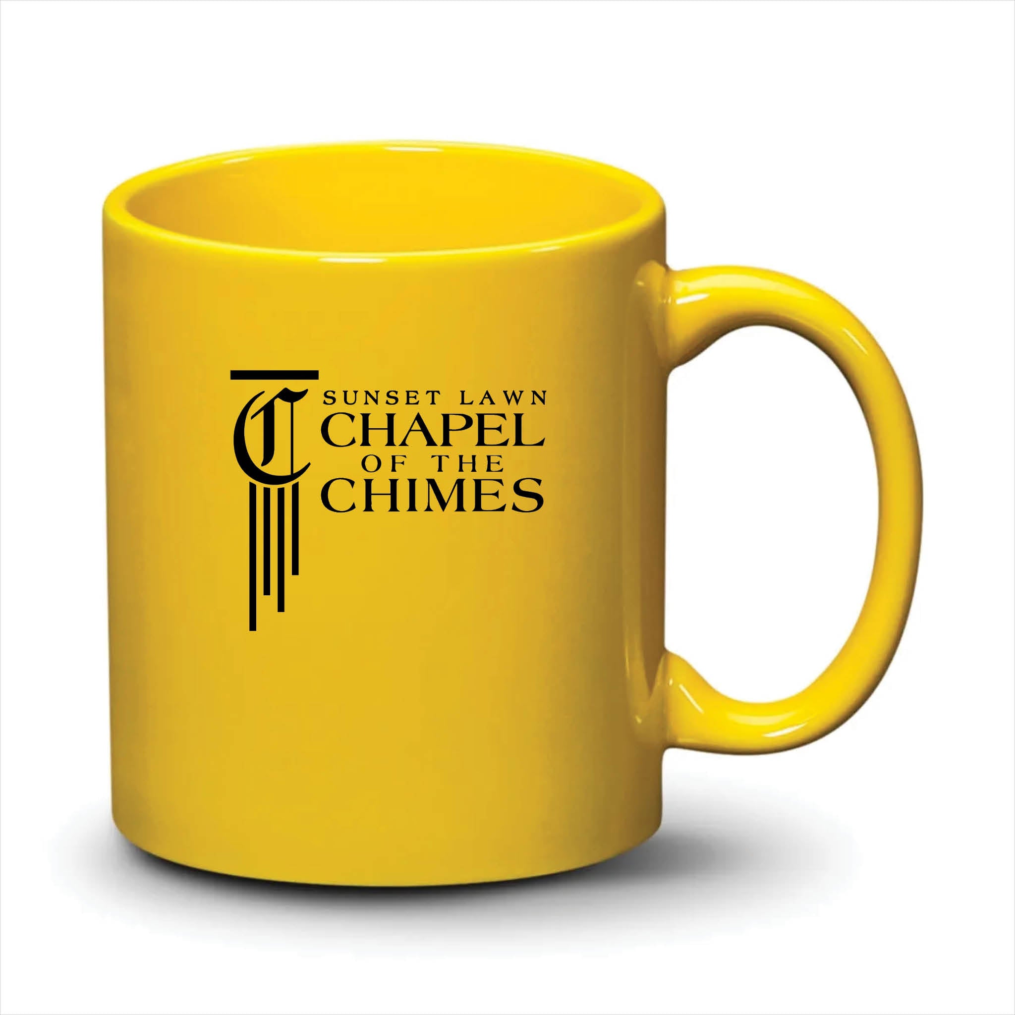 Malibu Mug Bright Yellow Black Logo