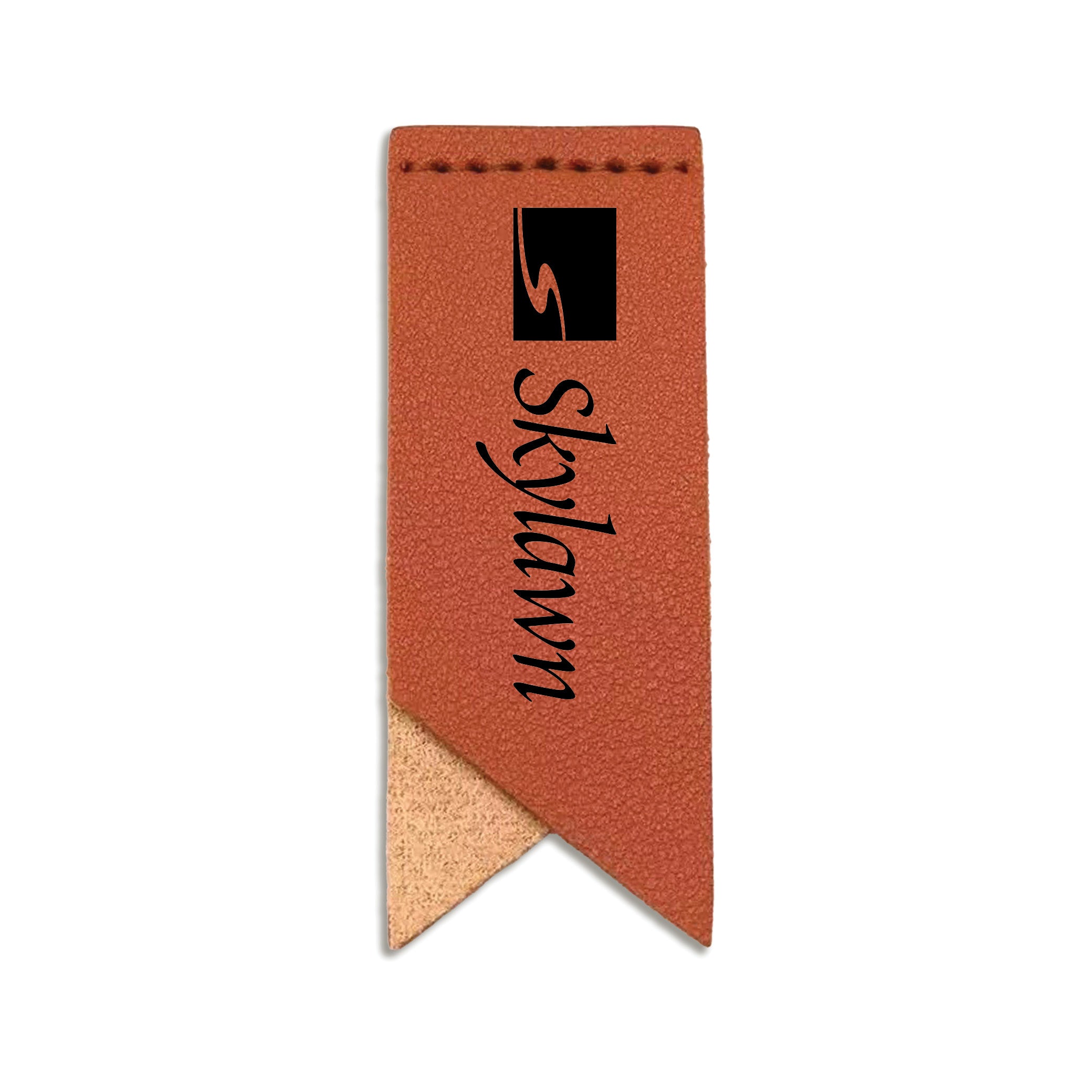 Handmade Leather Bookmark Corner Marker Clip Read Sign Orange